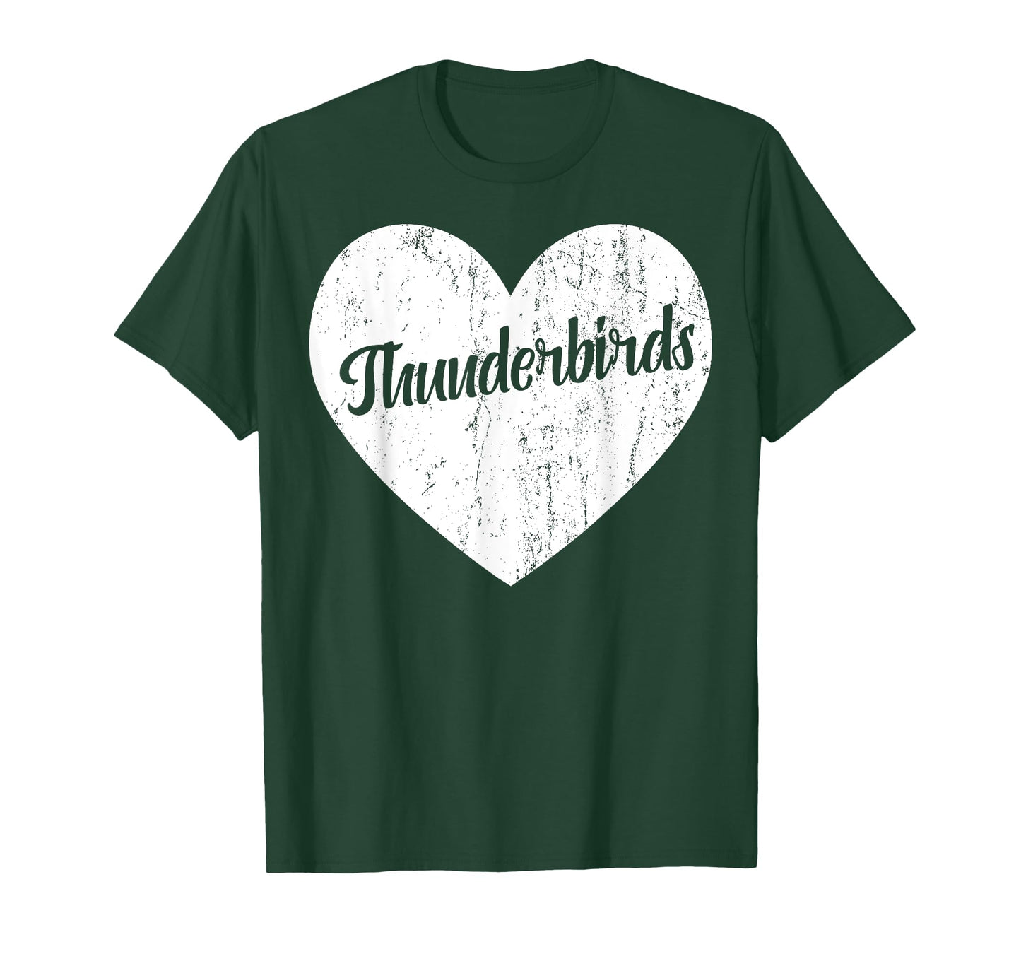 Thunderbirds School Sports Fan Team Spirit Mascot Heart Gift T-Shirt
