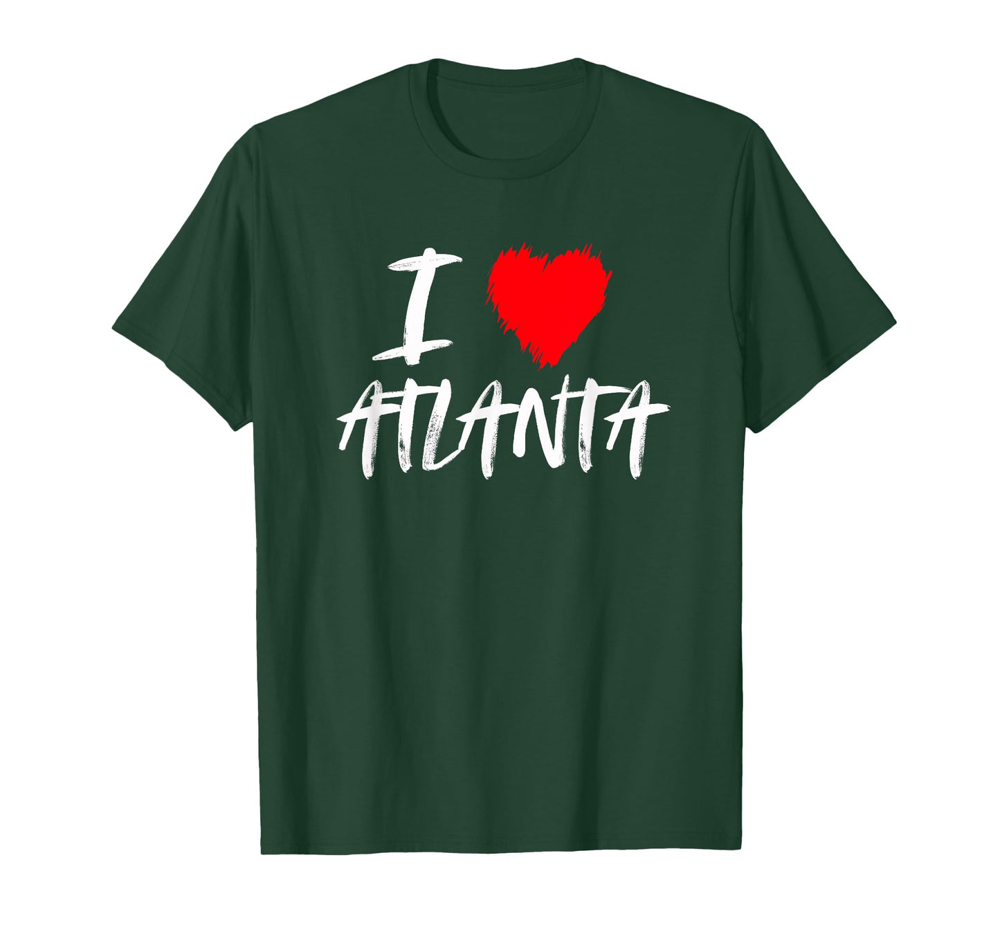 I Love Atlanta Georgia Red Heart Grunge Distressed Design T-Shirt