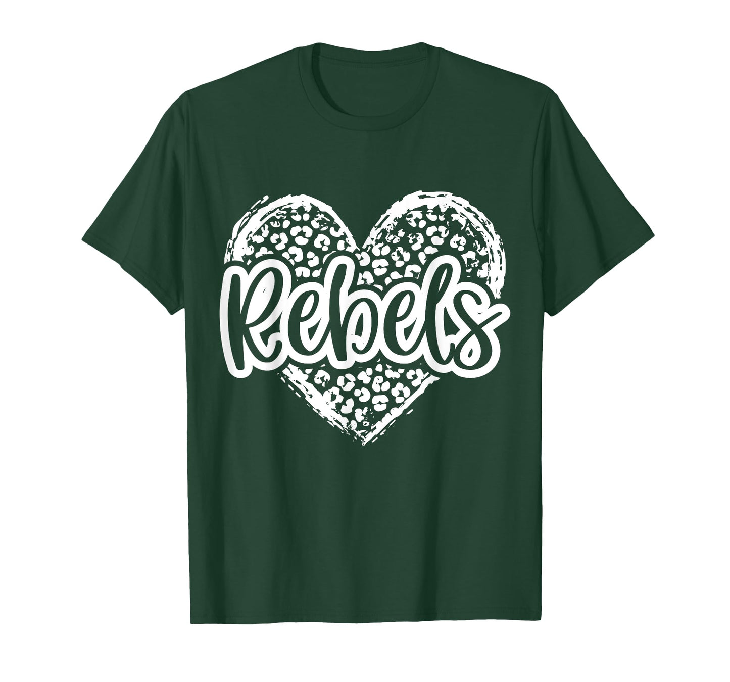 Leopard Cheetah Heart REBELS School Spirit Top Distressed T-Shirt