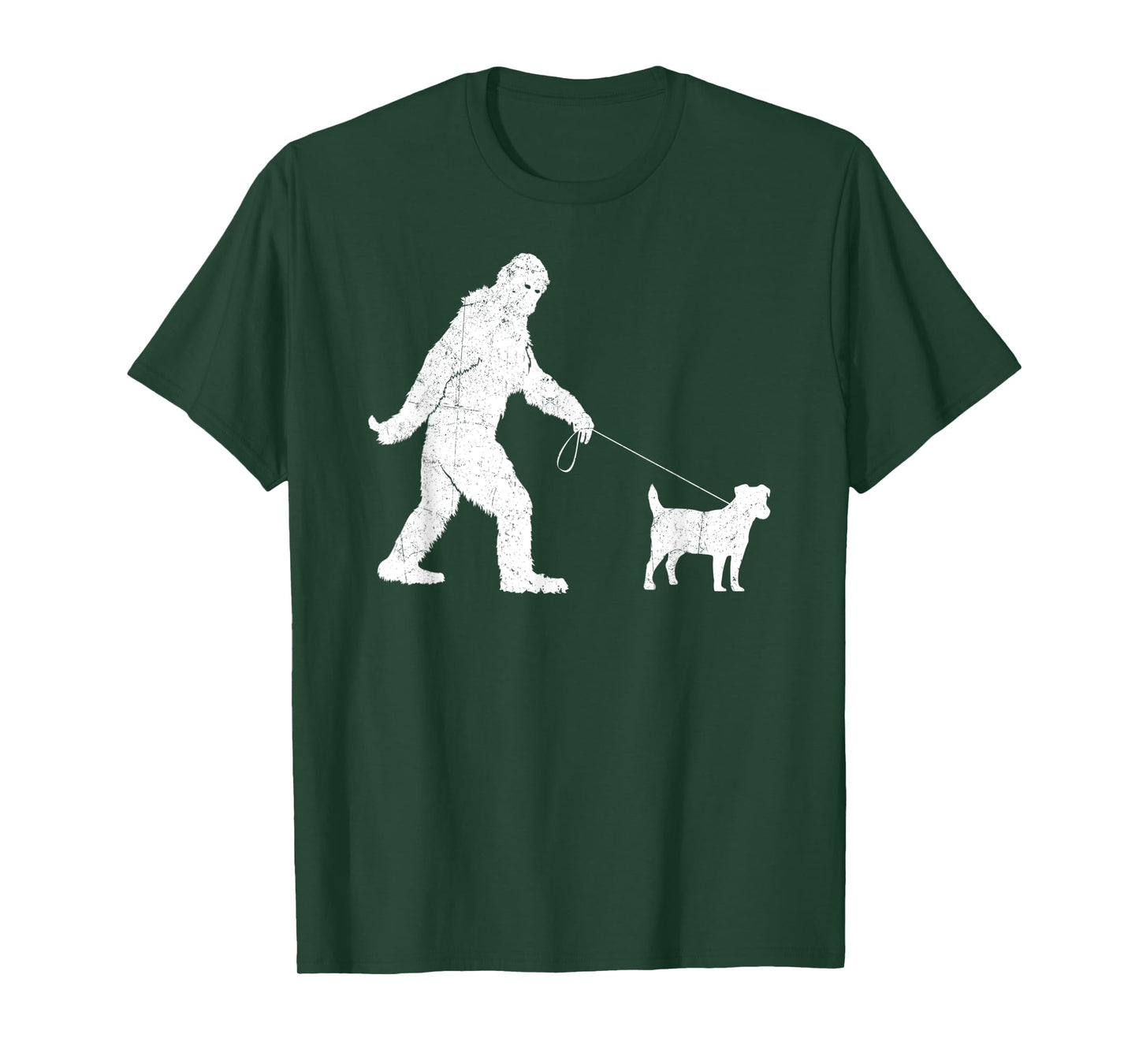 Funny Bigfoot Sasquatch Walking Jack Russell Dog Lovers Men Women Kids T-Shirt