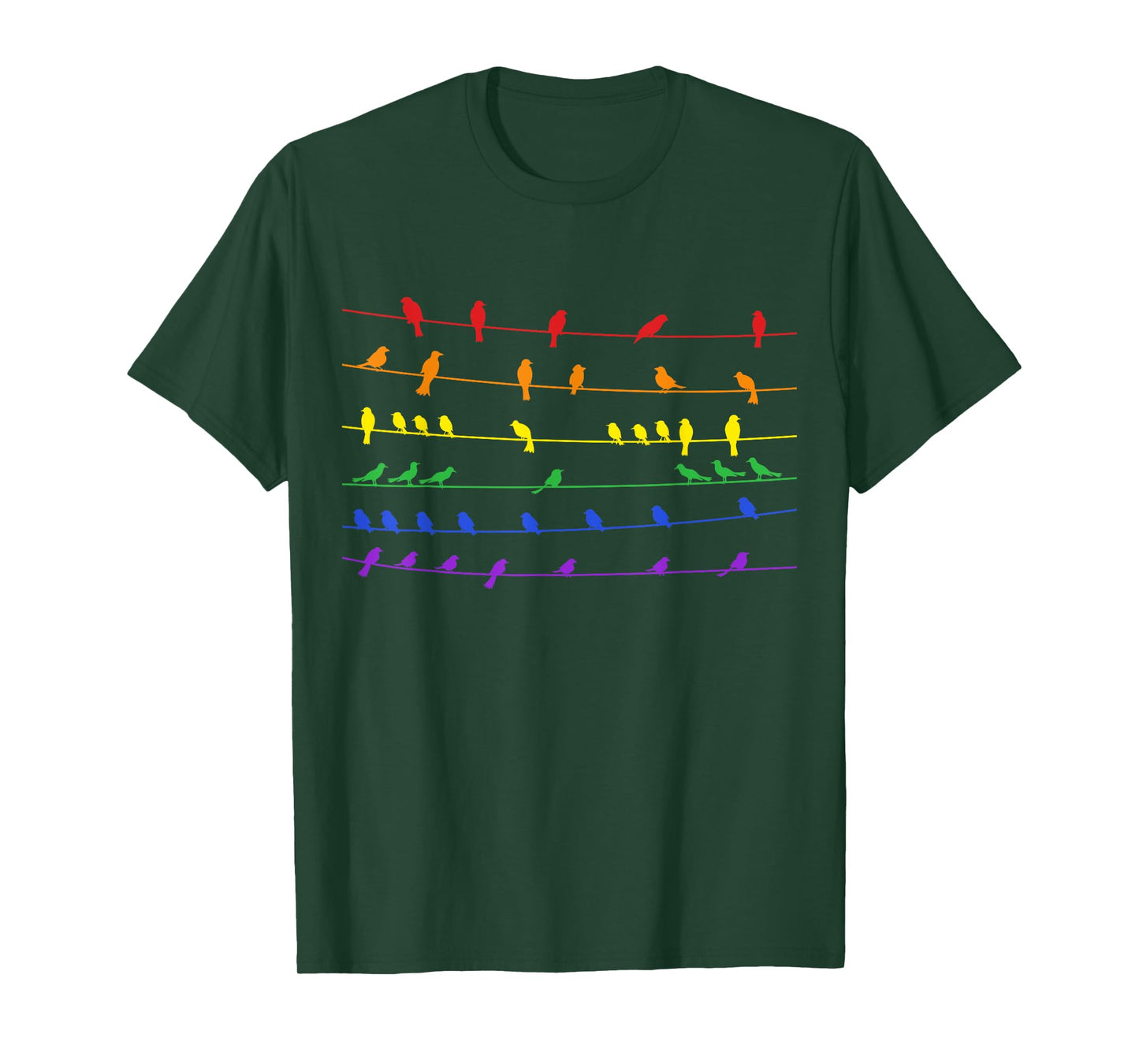 Birds Rainbow Subtle Pride Month Flag LGBT Bird Lover T-Shirt