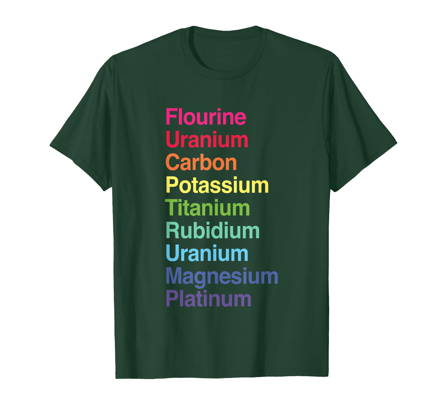 Flourine Uranium Carbon Potassium Titanium Rubidium Uranium T-Shirt