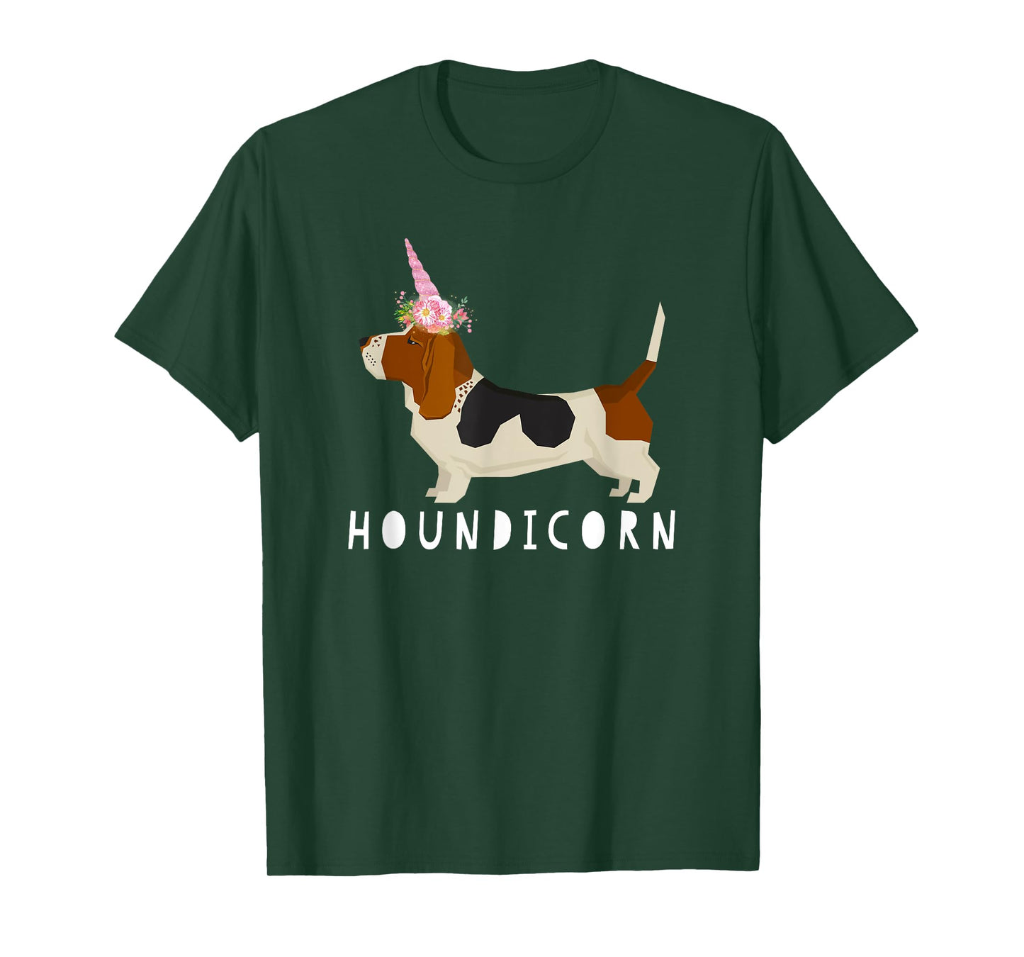 Houndicorn! Funny Basset Hound Unicorn Dog Love T Shirt T-Shirt for Men Women Girls Kids
