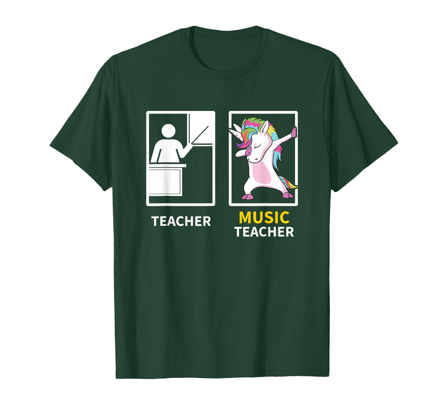 Dabbing Unicorn Music Teacher Gift T-Shirt for Men Women Girls Kids