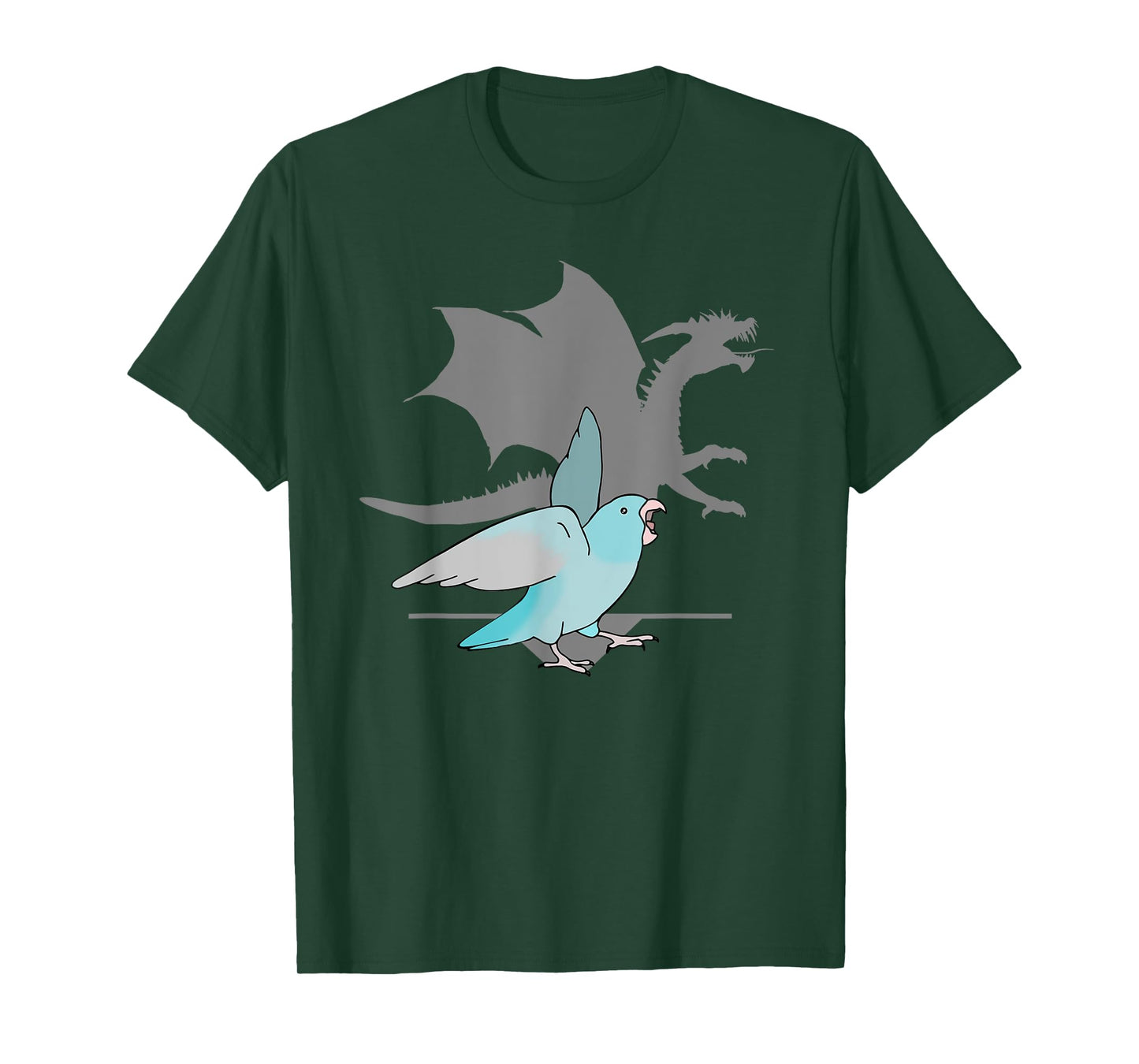 Blue Pacific Parrotlet with Dragon Shadow Birb memes Parrot T-Shirt