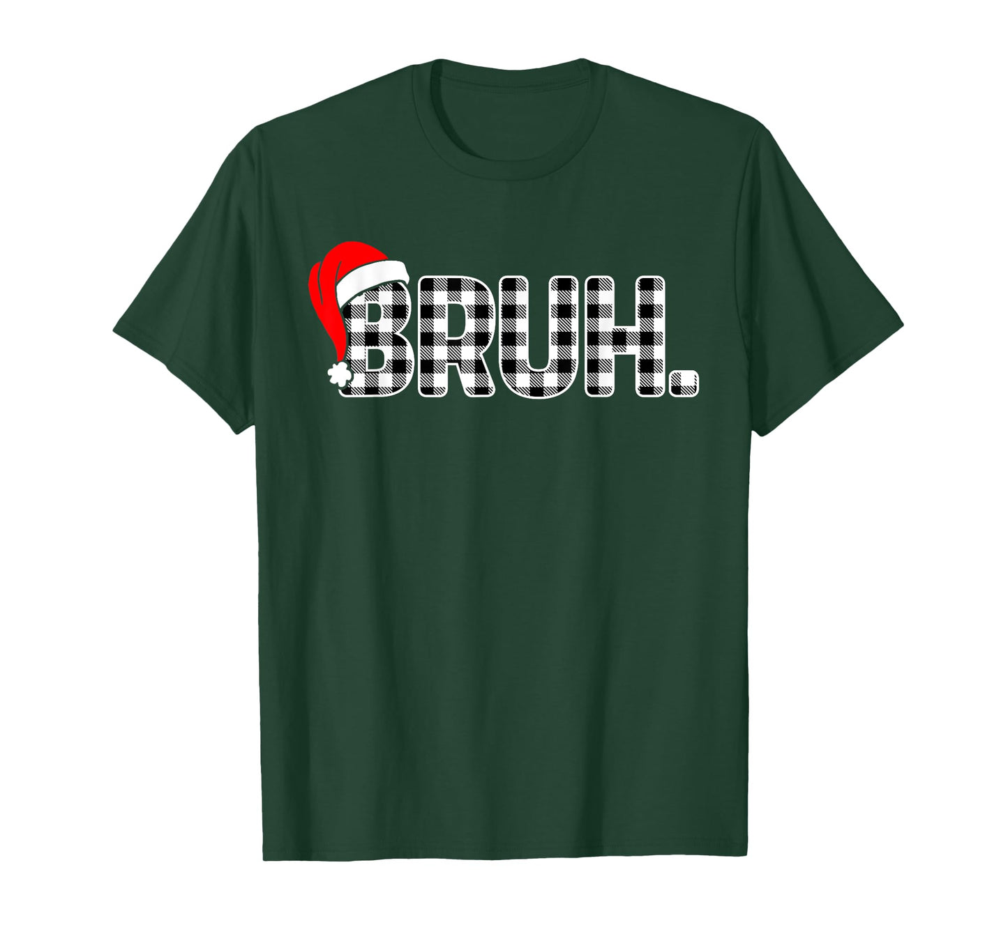Bruh Funny Christmas Plaid Teens Boys Kids Xmas Pajamas T-Shirt