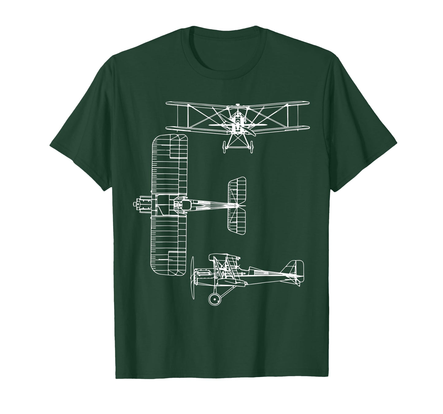 S.E.5 UK WW1 Plane Warbird Blueprint Schematics Diagram T-Shirt