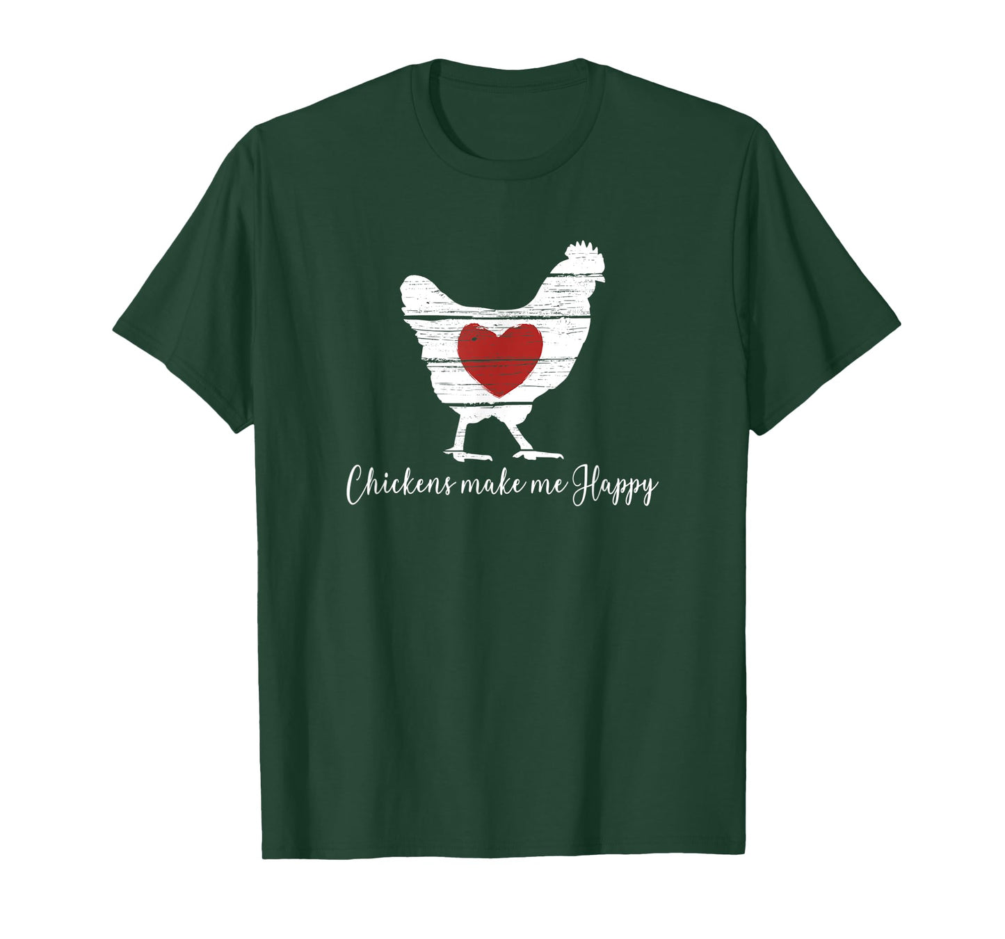 Chickens Make Me Happy Heart in Hen Farm T-Shirt