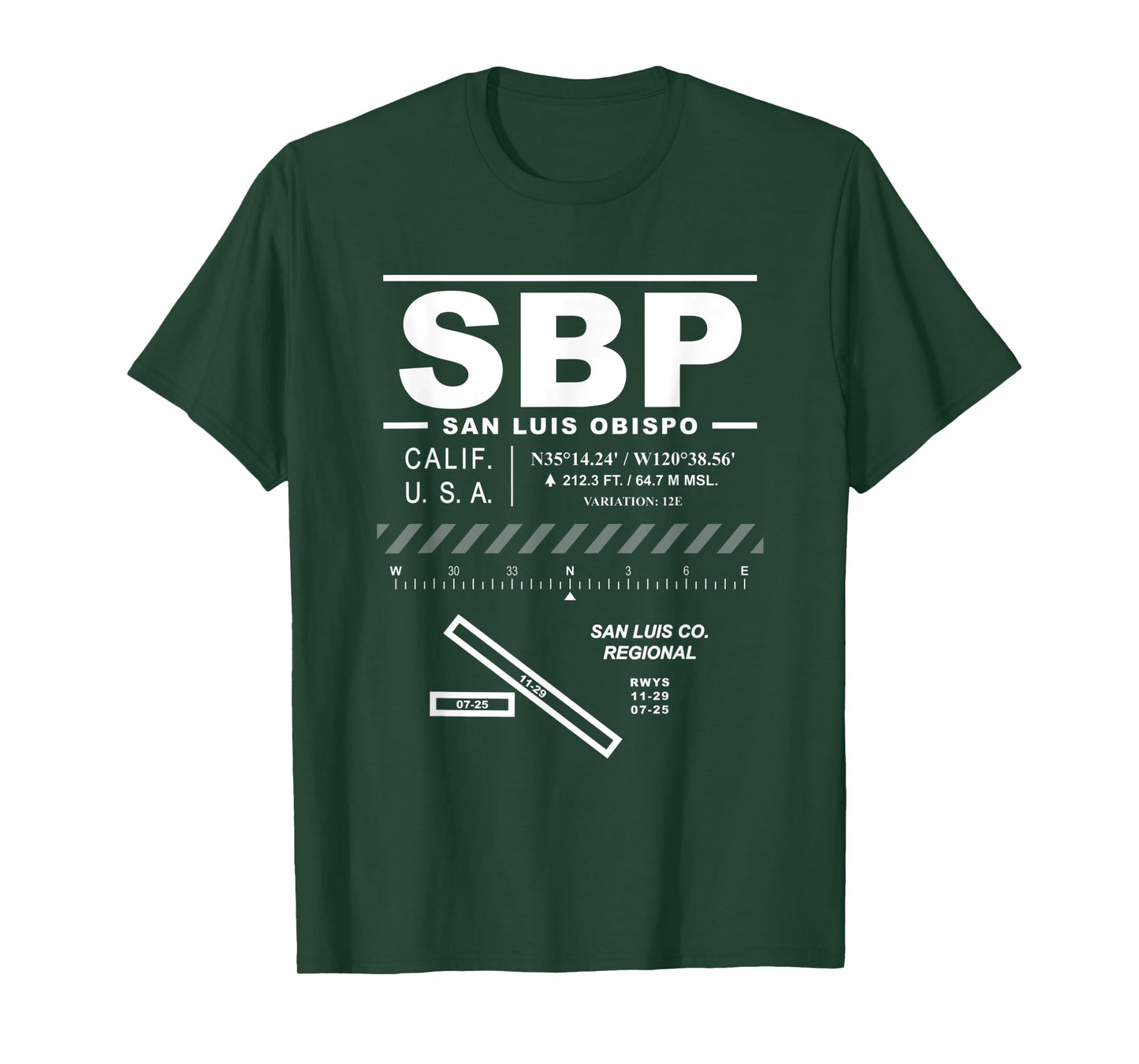 San Luis Obispo County Regional Airport California SBP T-Shirt