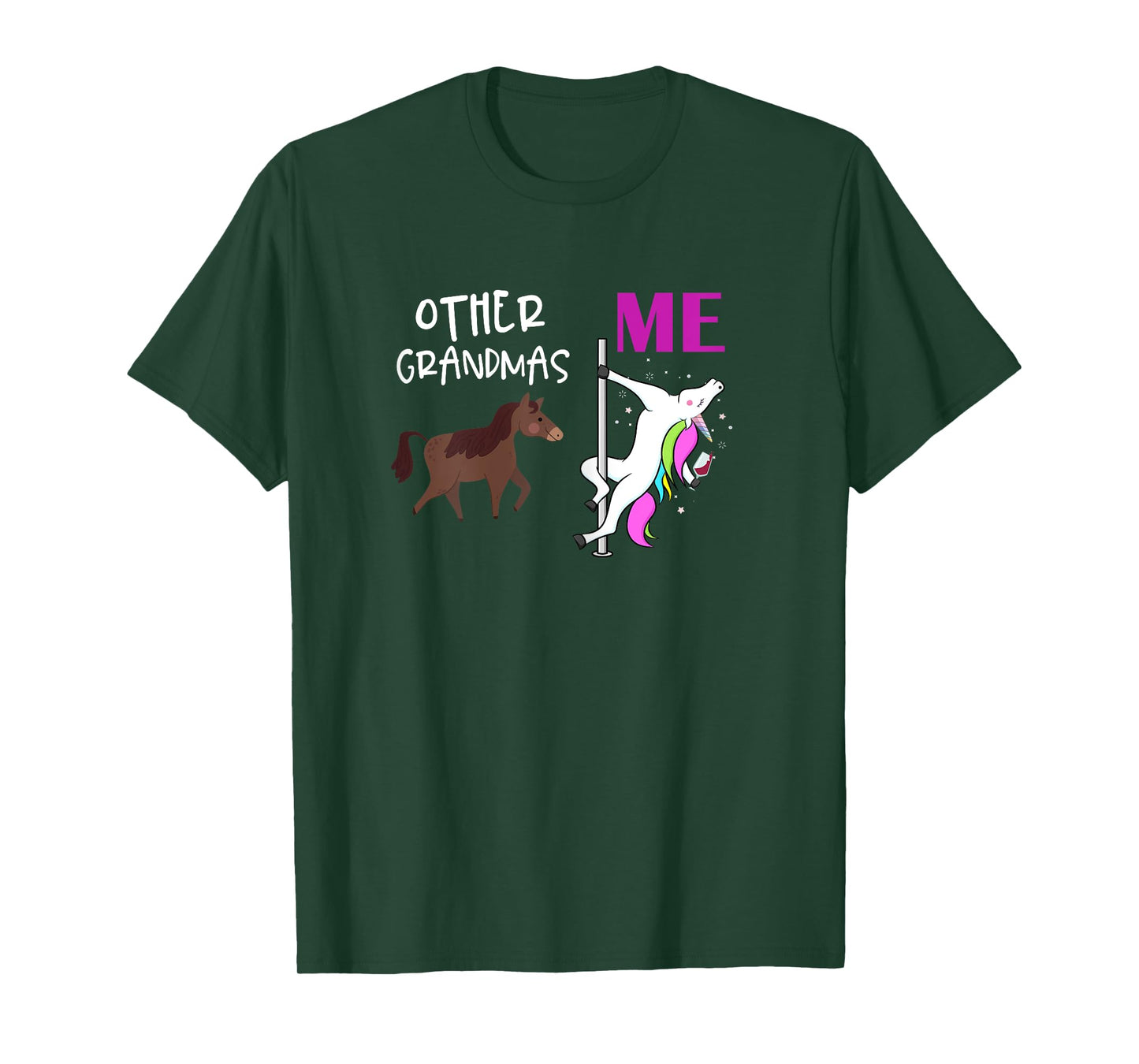 Other Grandmas Me Unicorn Dancing Wine Lover Design T-Shirt