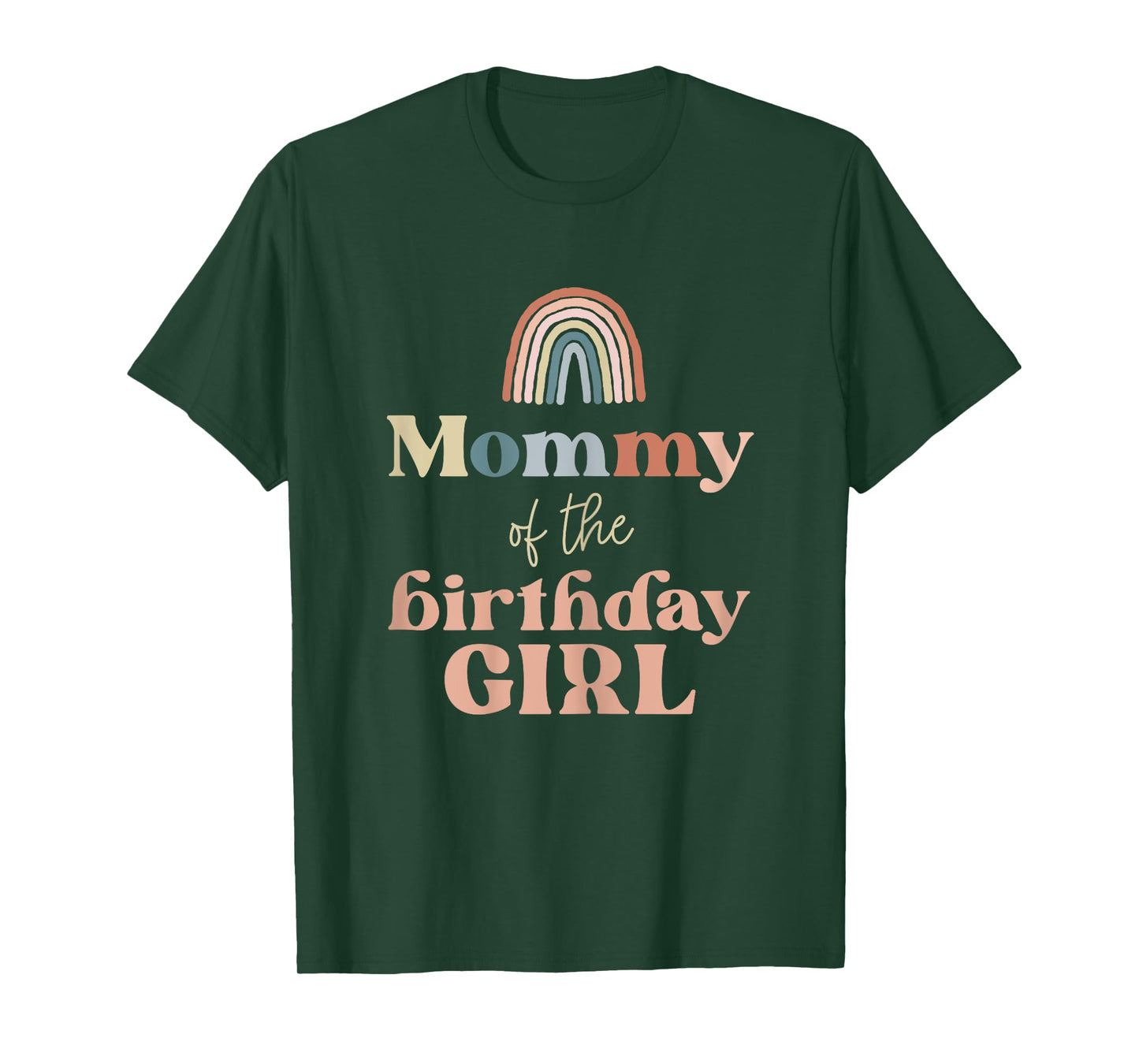 Mommy of the Birthday Girl Boho Rainbow Party Retro Supplies T-Shirt