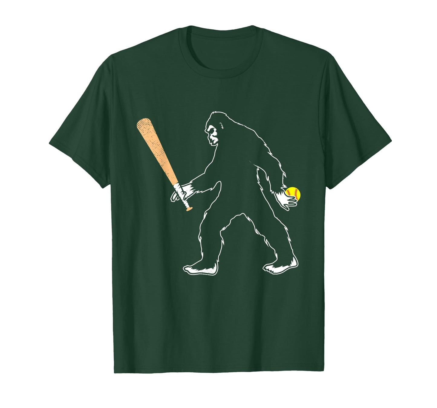 Softball funny bigfoot or sasquatch graphic theme T-Shirt