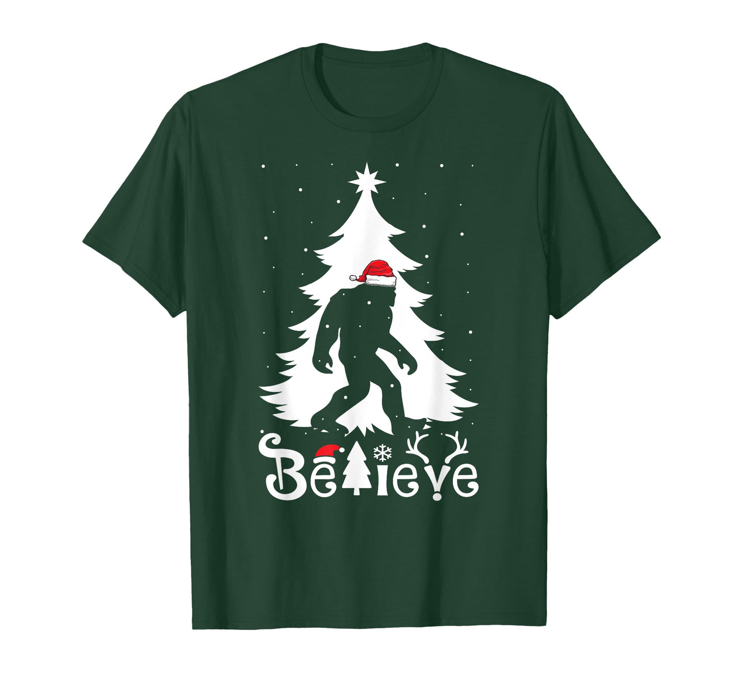 Bigfoot Christmas Gifts For Men Boys Girls Funny Christmas T-Shirt