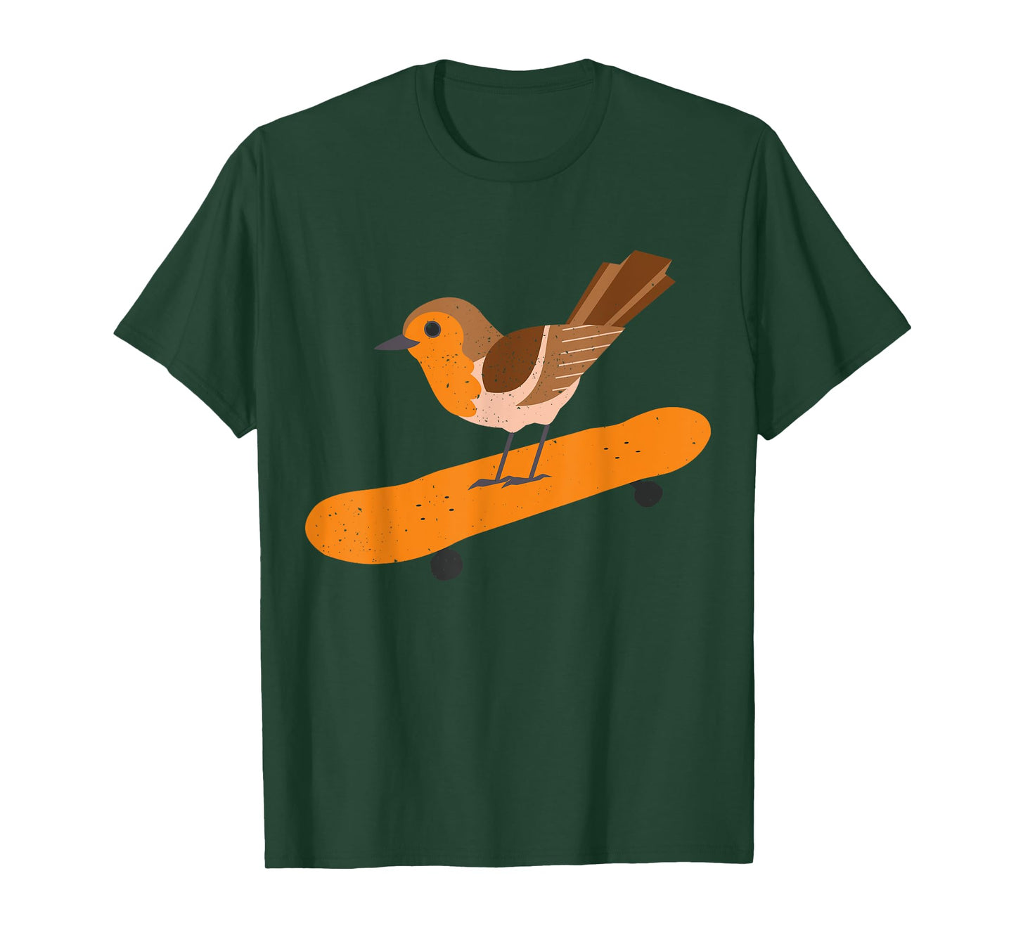 Skating robin bird skateboard ornithologist gift T-Shirt