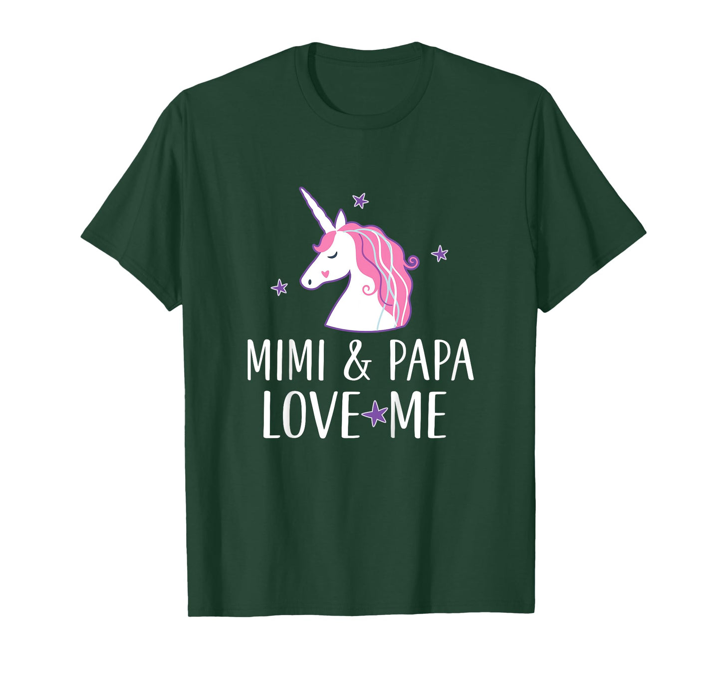 Kids Mimi and Papa Love Me Granddaughter Unicorn T-Shirt