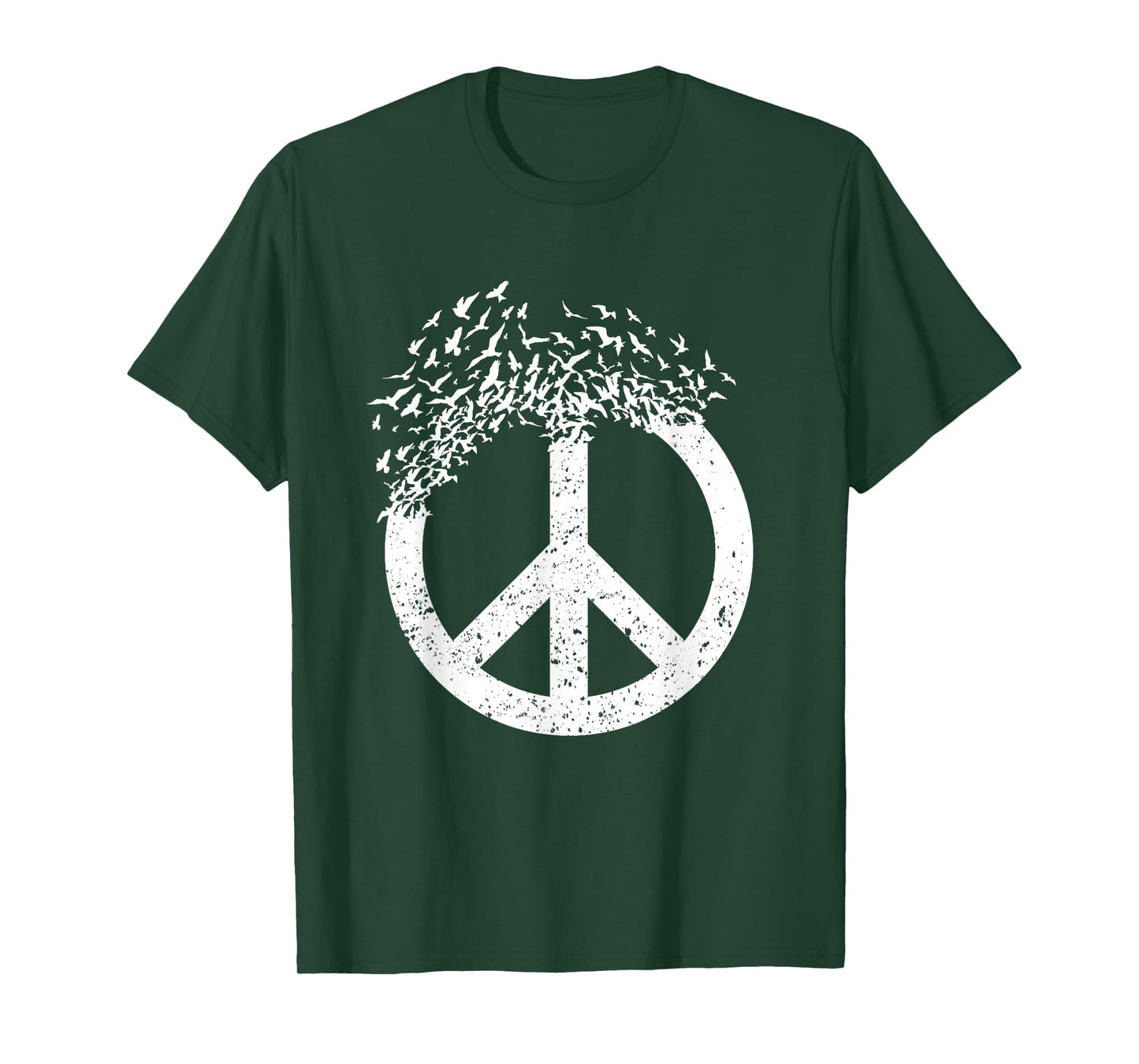 Dove Birds Peace Sign Doves 70s Retro Hippies 60s World T-Shirt