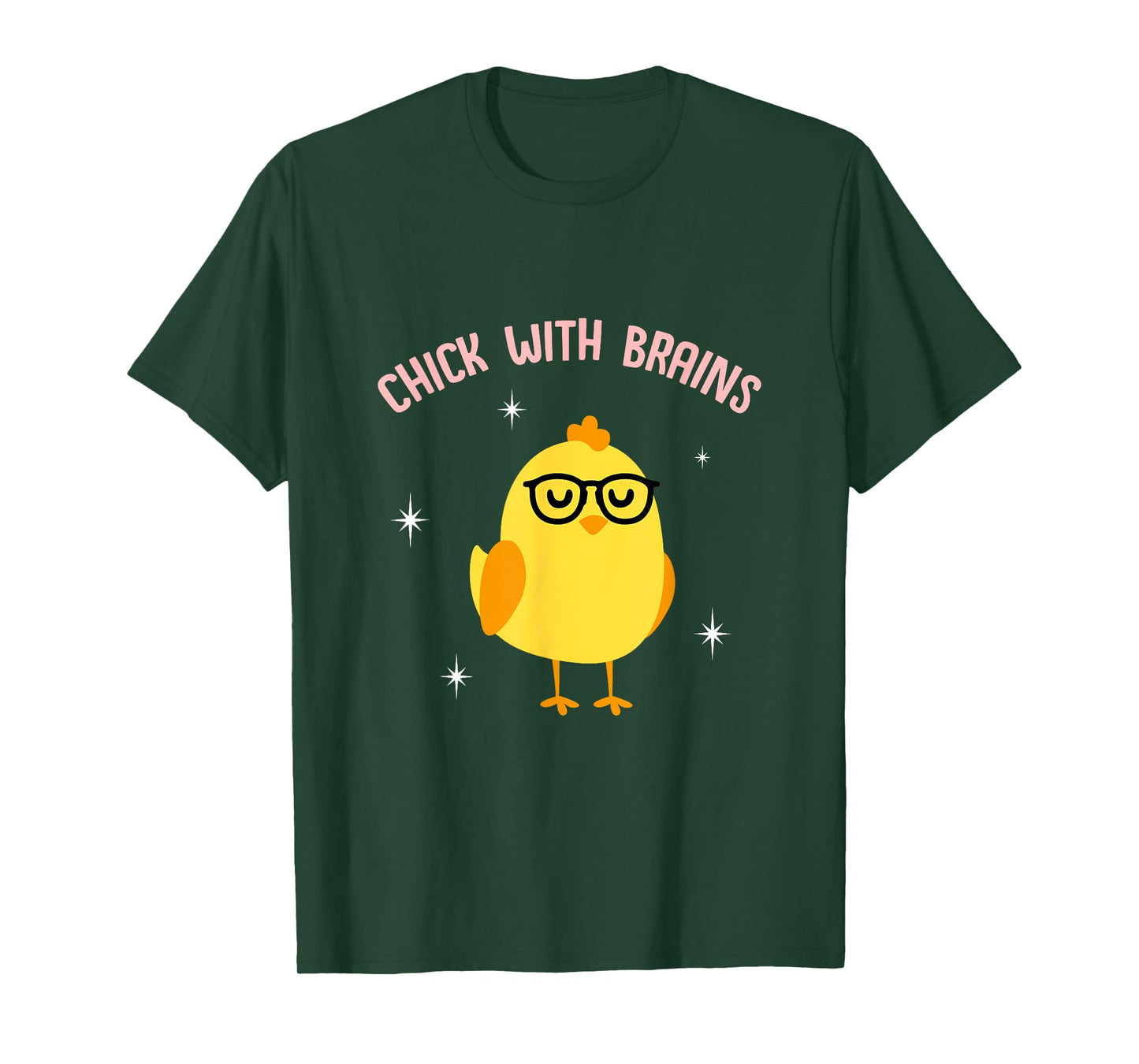 CUTE CHICK WITH BRAINS for Ladies Girl T-Shirt