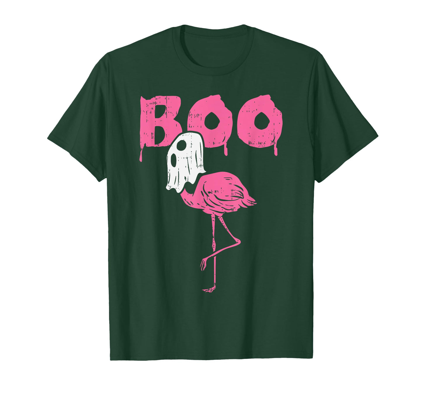 Boo Flamingo Ghost Fun Halloween Animal Bird Men Women Gift T-Shirt