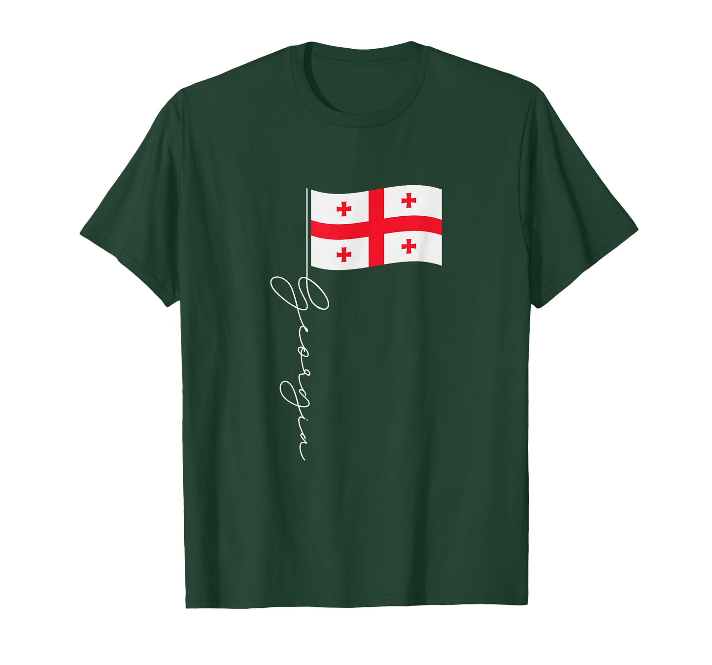 Georgia Signature Flag Pole Elegant Patriotic Georgian Flag T-Shirt
