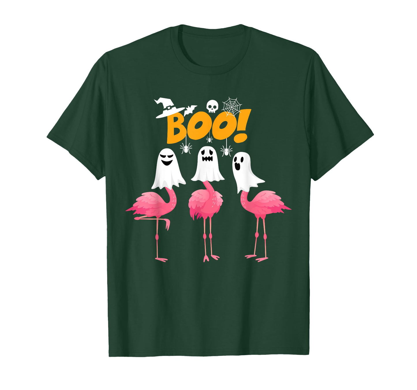 Funny Flamingo Boo - Flamingo Lover Spooky Ghost Halloween T-Shirt