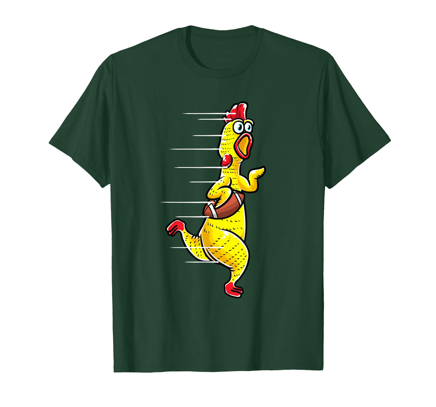 Funny Rubber Chicken With Football Sports Men Kids T-Shirt