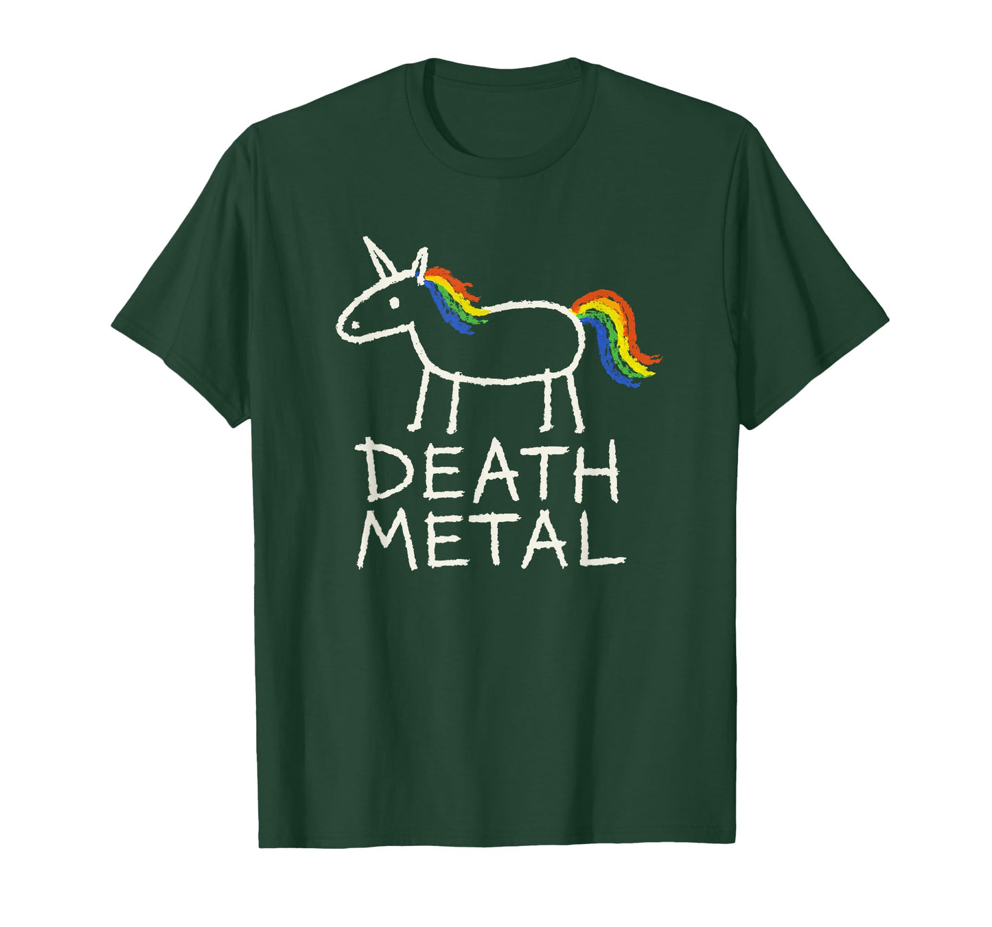 Funny Unicorn Death Metal Rainbow Metalhead Tee T-Shirt