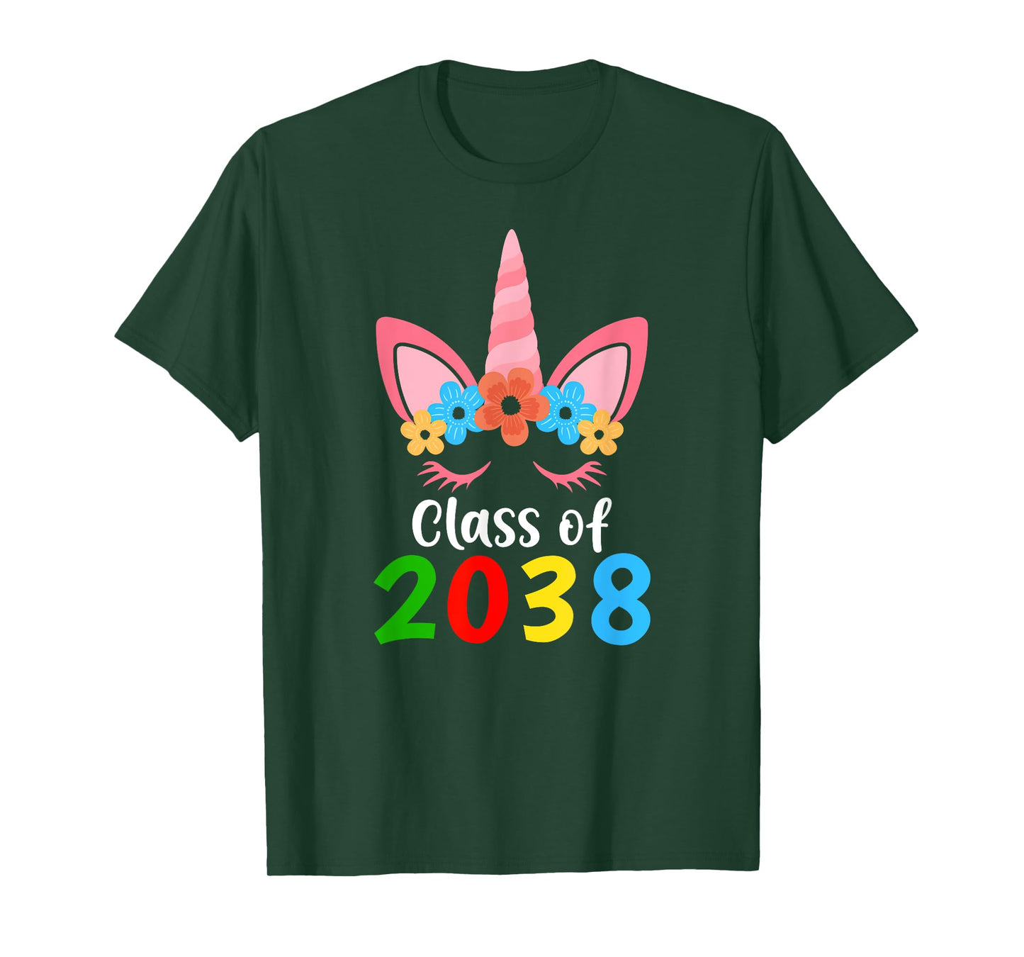 Unicorn Class of 2038 Grow With Me Back To School Girls T-Shirt
