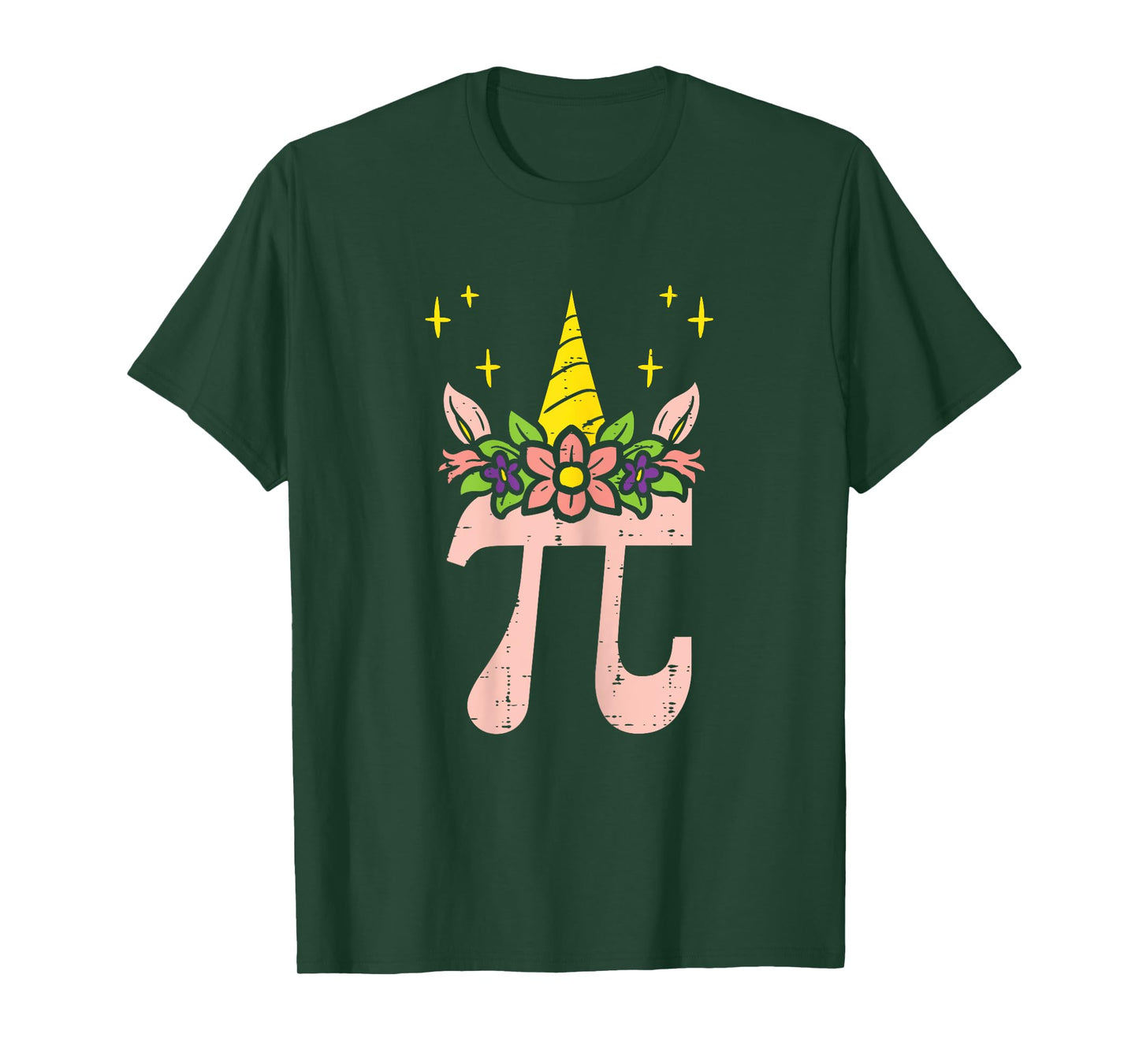 Pi Day Symbol Unicorn Head Cute 314 Math Pun Geek Girls Kids T-Shirt