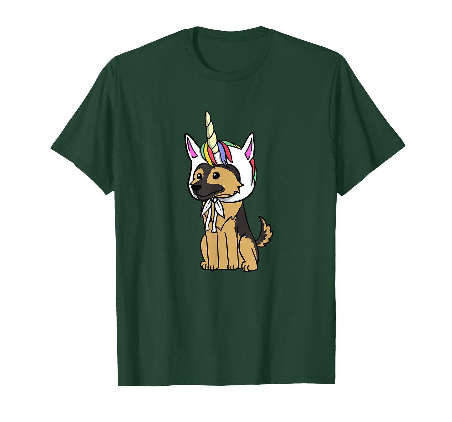 German Shepherd Unicorn Hat T-Shirt Funny Dog Shirt T-Shirt