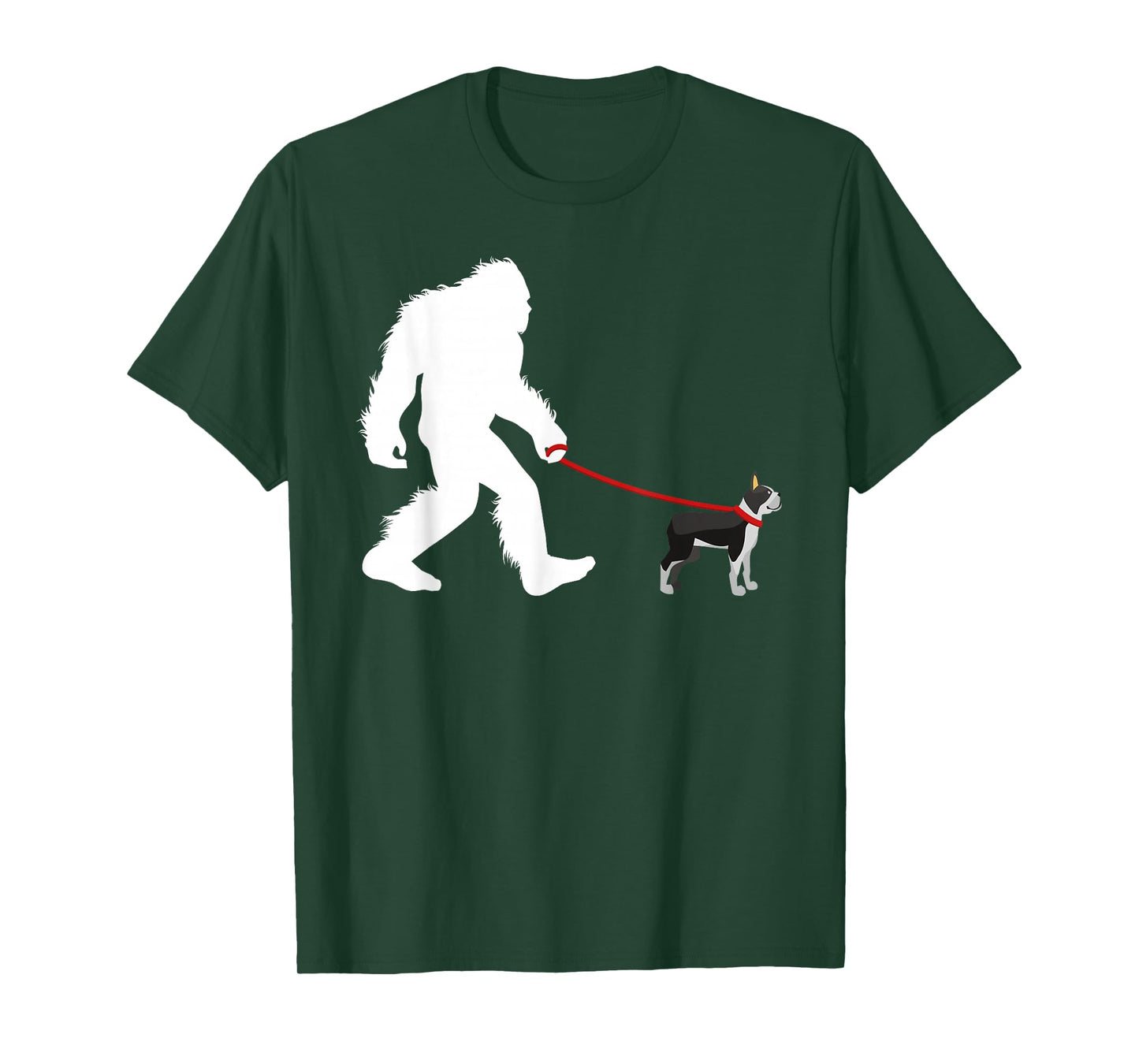 Bigfoot Walking Boston Terrier Shirt, Dog Walker Tee Gift T-Shirt