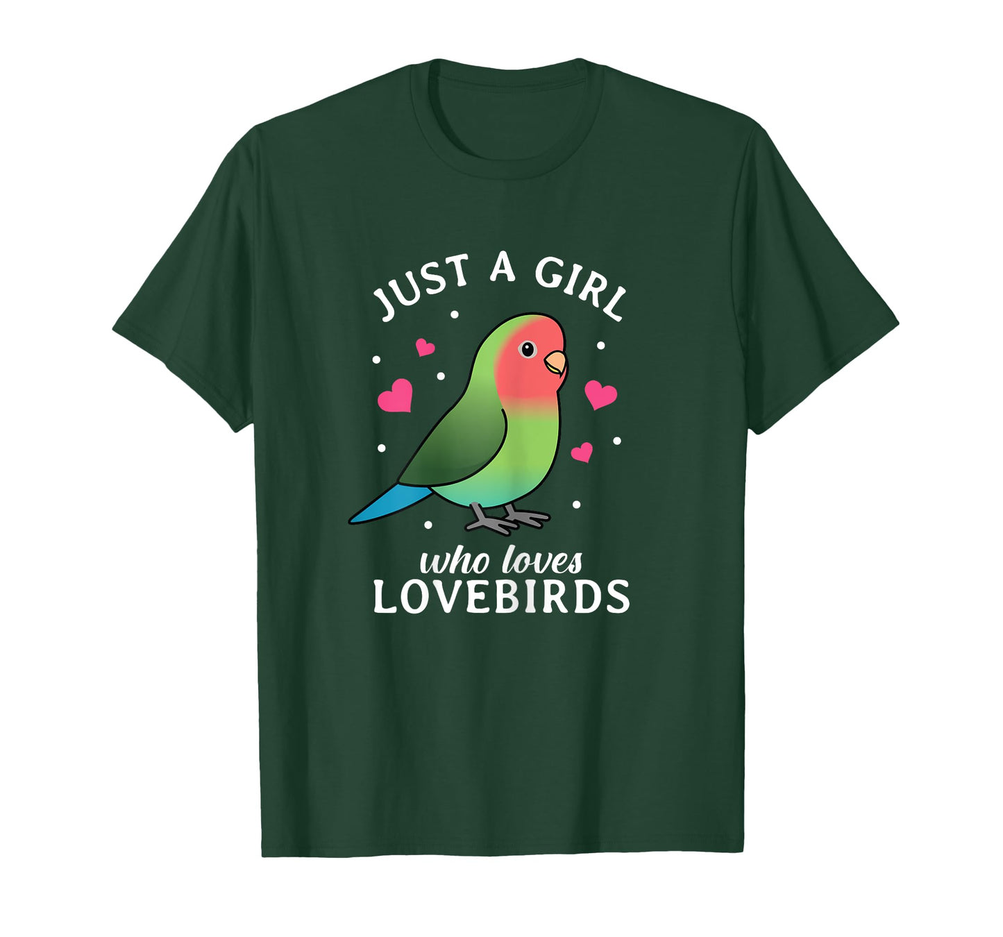 Just A Girl Who Loves Lovebirds Women Kids Funny Bird Lover T-Shirt