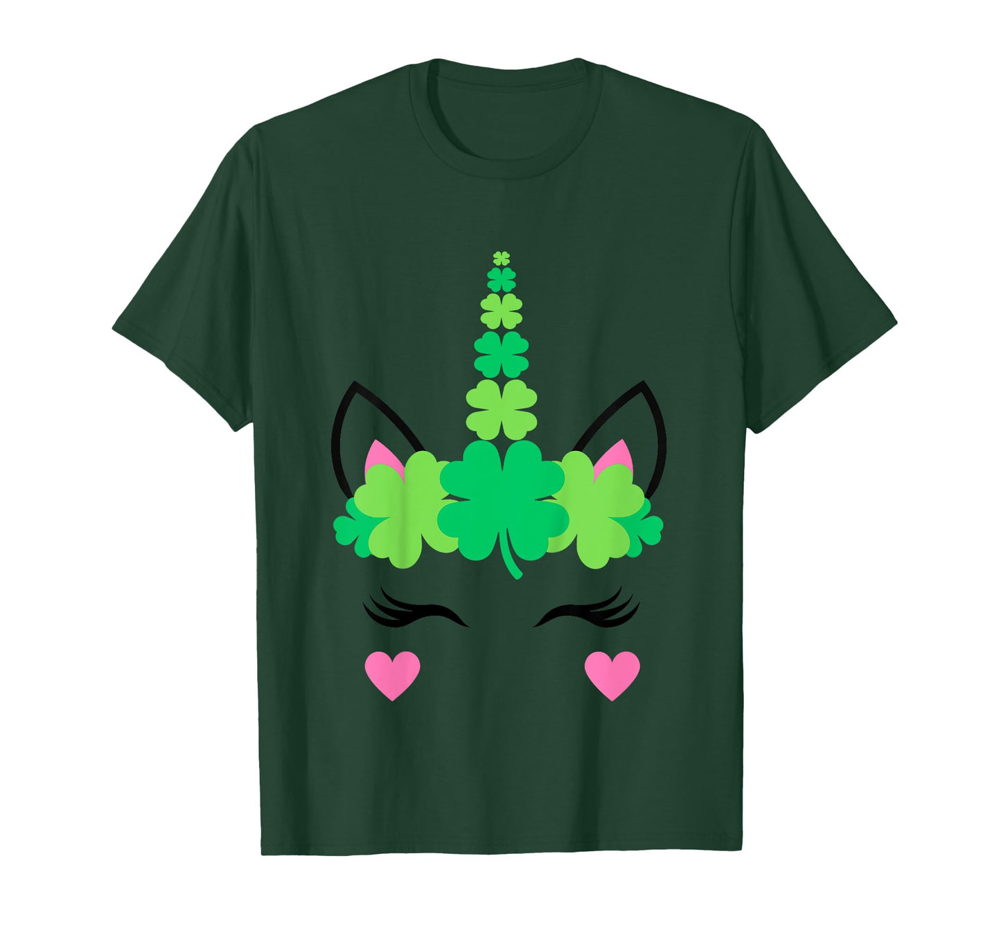 Kids Girls St Patricks Day Unicorn Toddler Irish Shamrock Clover T-Shirt