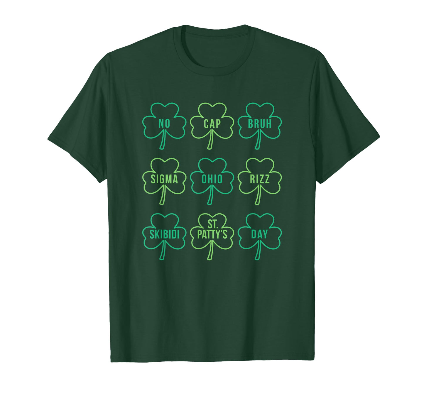 Skibidi St Patty’s Day Rizz No Cap Bruh Patrick’s Day T-Shirt