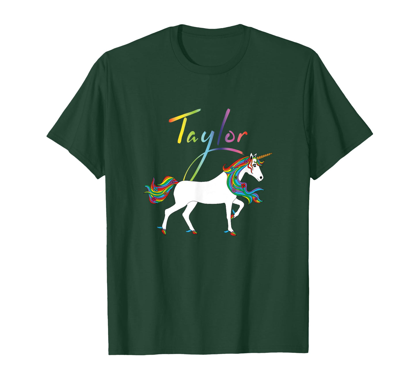 Taylor Personalized First Name Unicorn T-Shirt