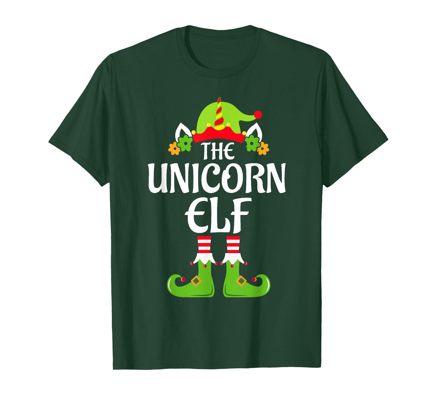 Unicorn Elf Matching Family Group Christmas Party Xmas Funny T-Shirt