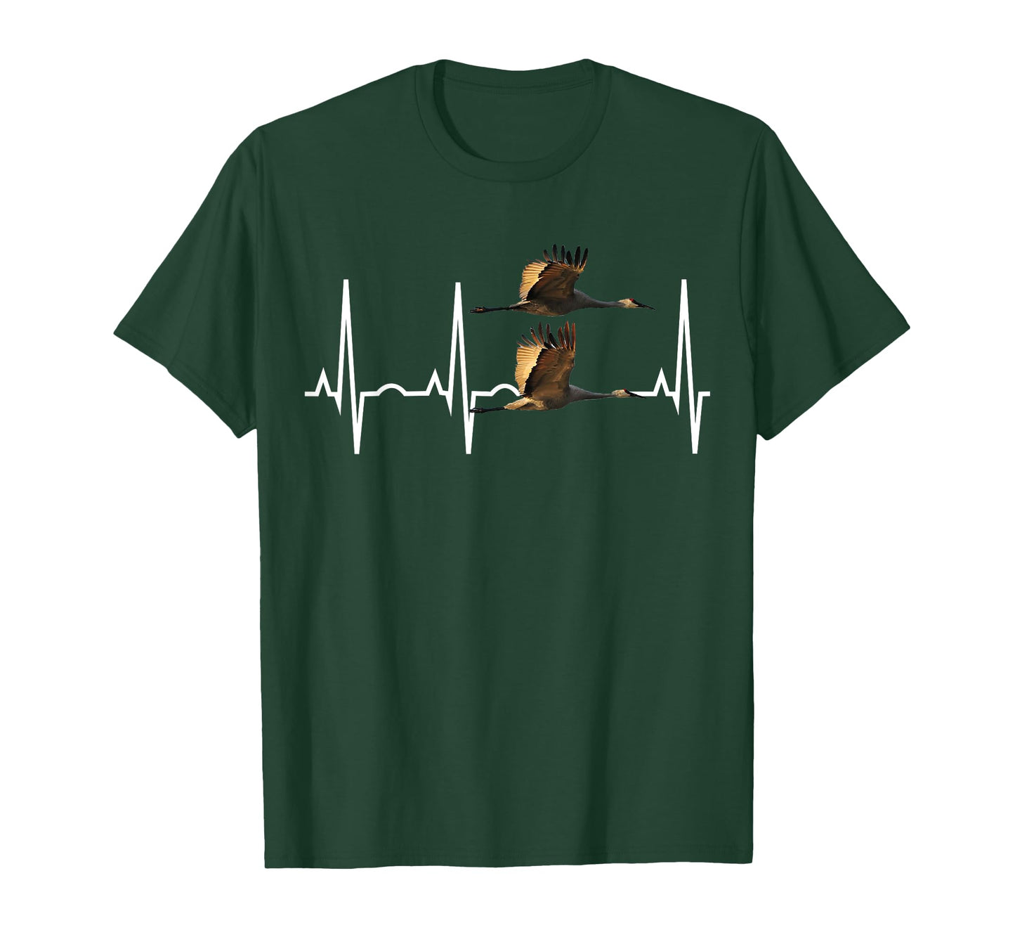Sandhill Crane Shirt - Birders Heartbeat Bird Lover Gift T-Shirt