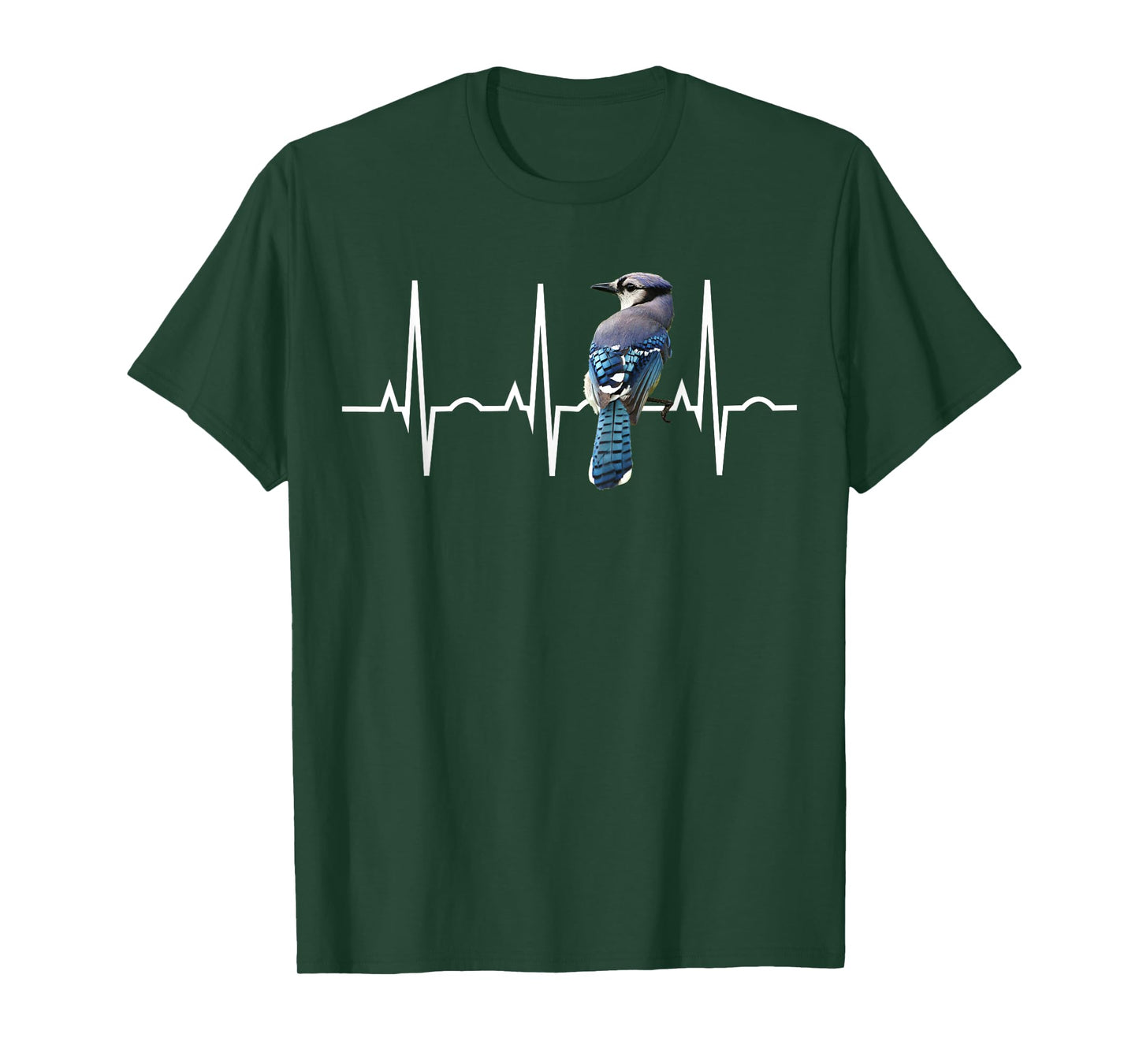 Blue Jay Shirt for Birders - Bluejay Heartbeat T-Shirt T-Shirt