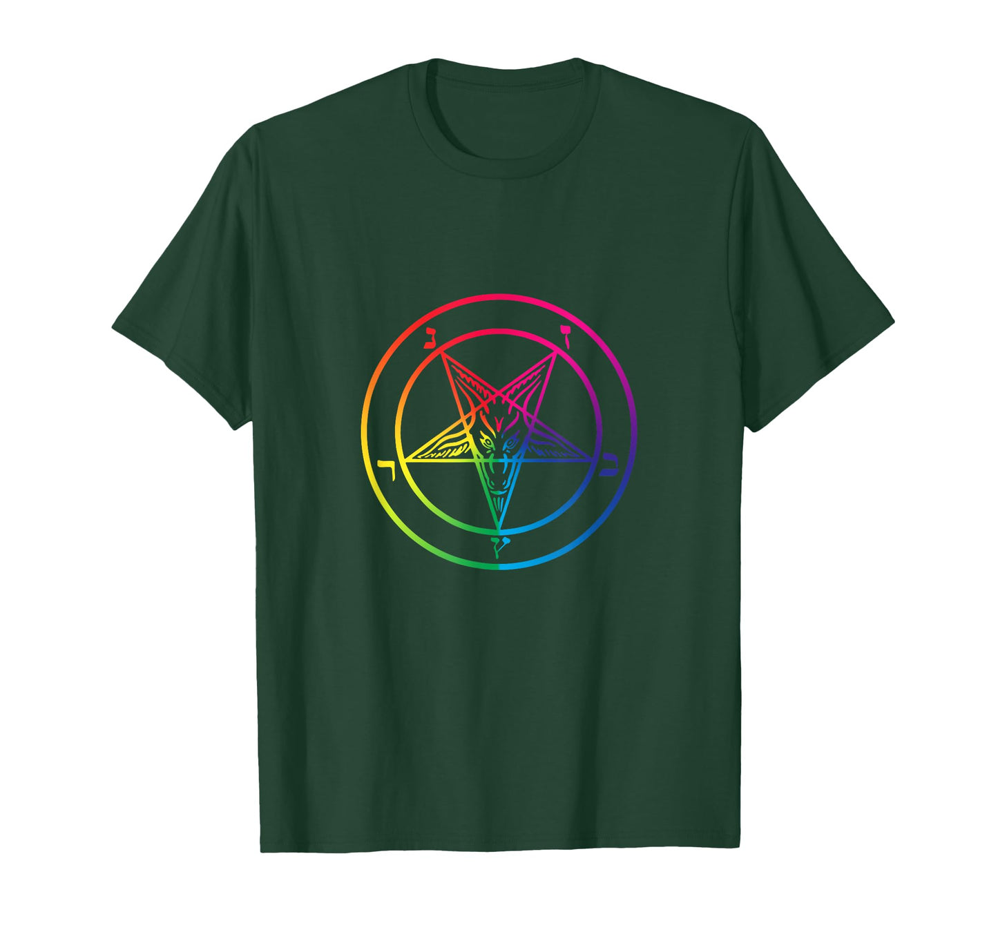 Rainbow Pentagram From The Satanic Flag Graphic T-Shirt