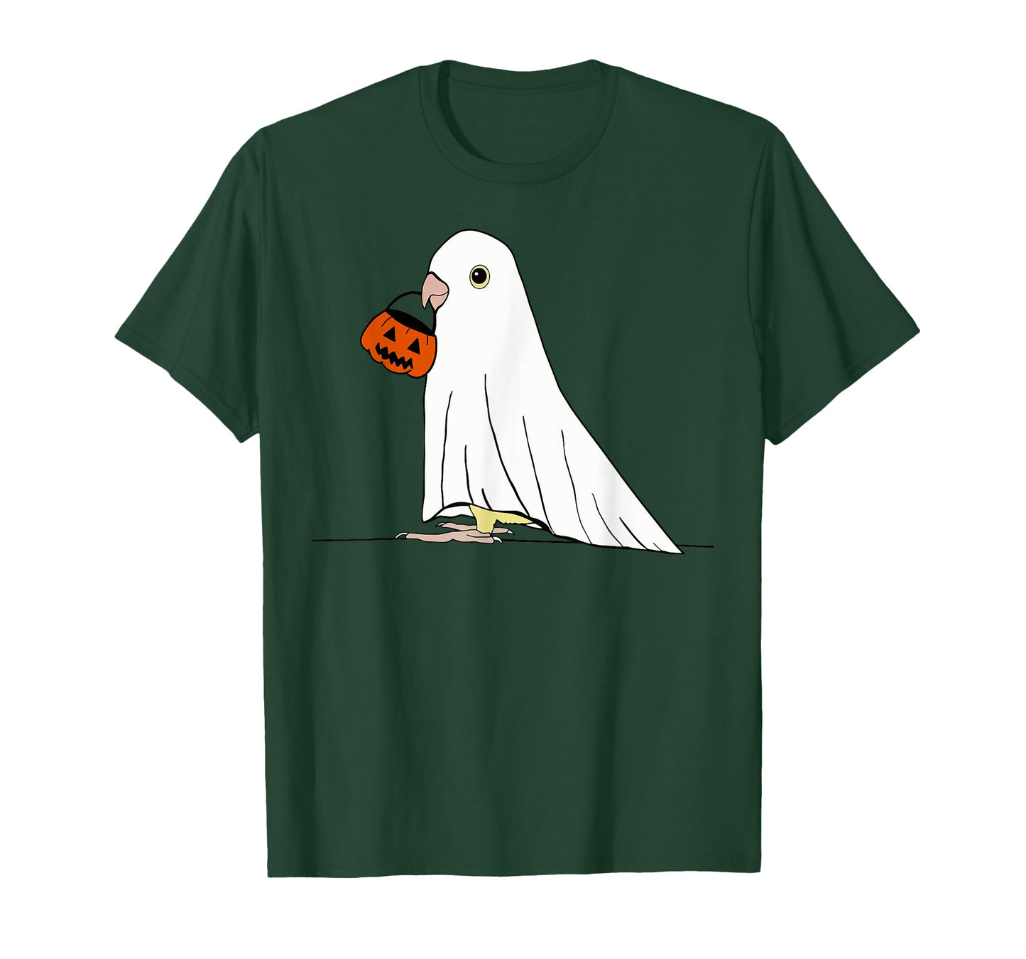 Parrot Ghost Pumpkin Funny Birds Lover Halloween Costume T-Shirt
