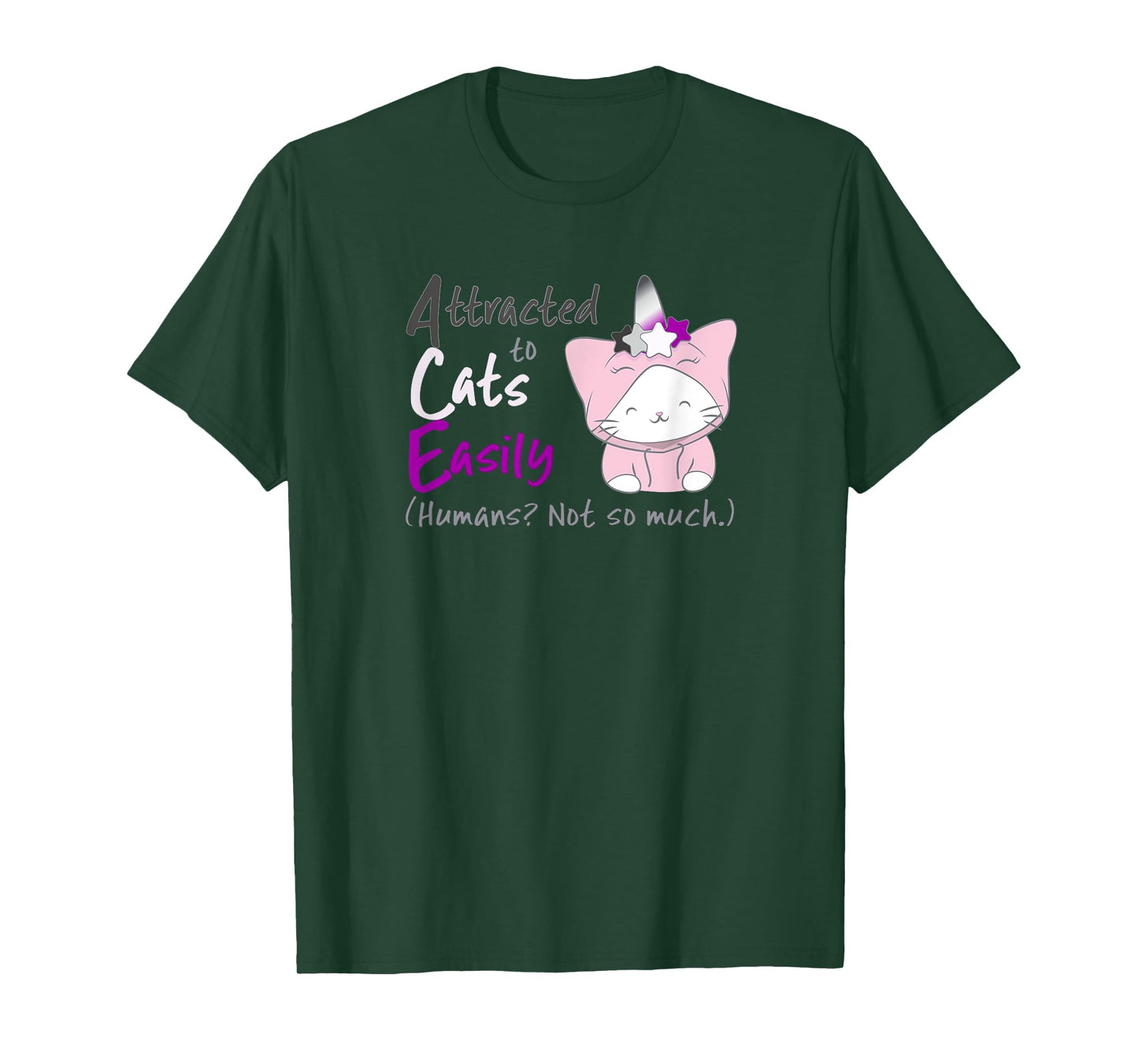 Ace Pride Unicorn Cat Kawaii Anime T Shirt for Asexual Women T-Shirt