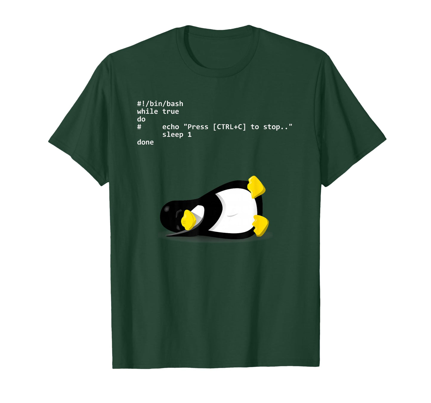 Sleeping Tux Loop Linux Geek Nerd Penguin T-Shirt T-Shirt