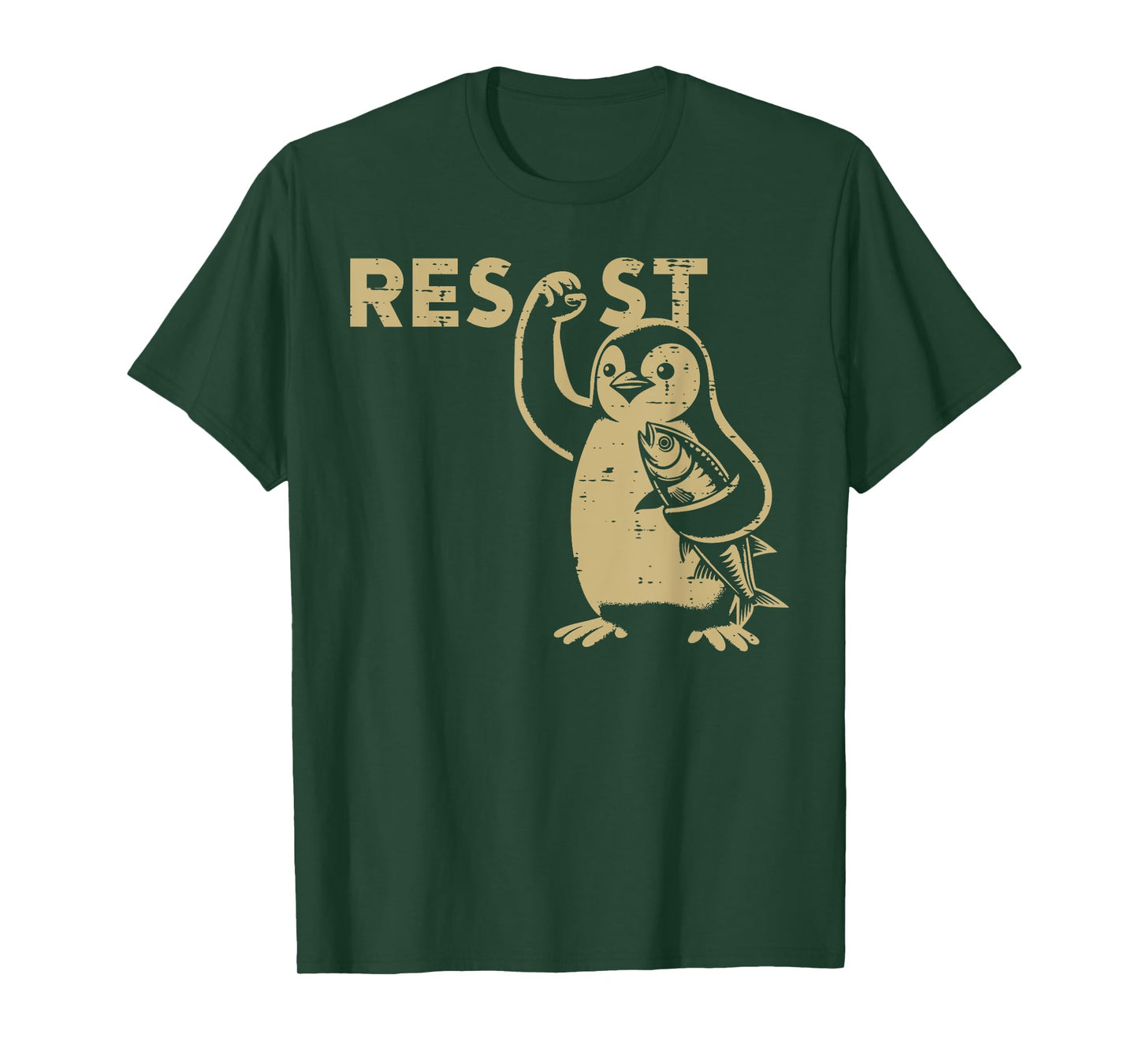 Resist Penguin Funny Resist Protest Resistance Men Women Kid T-Shirt