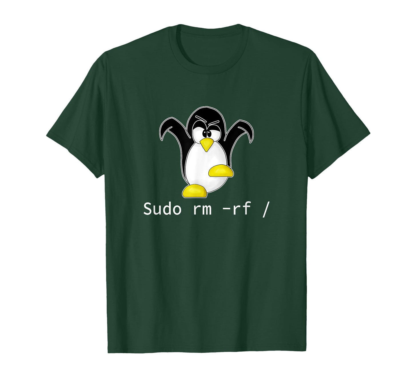 Crazy Nerds and Geeks Gifts Tux Linux Penguin Sudo Rm Rf | Programmer Developer Hacker Unisex-Adults Black Small T-Shirt