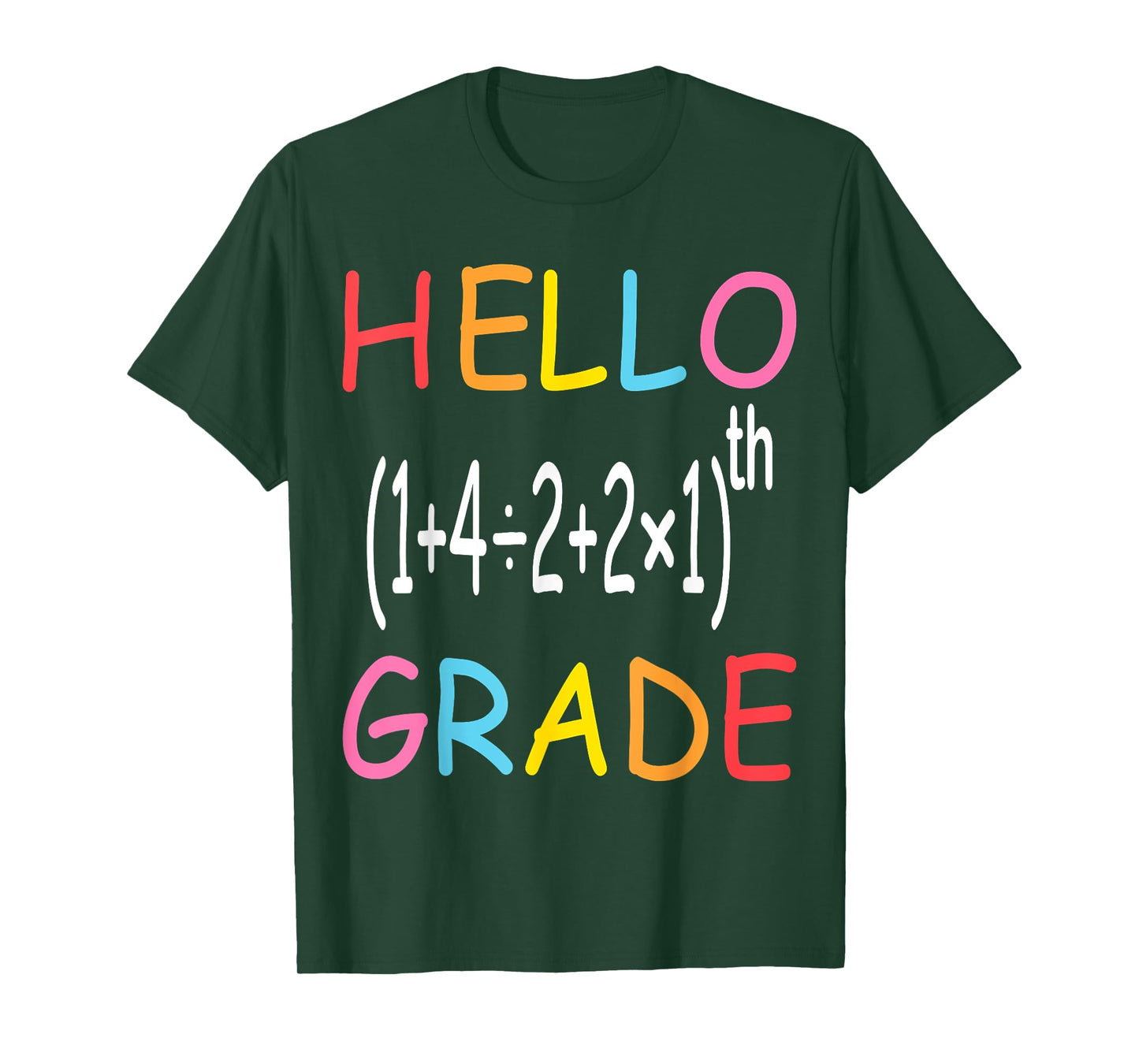 Back to School Hello Fifth Grade Equation Math Teacher Funny Men Women Girls Kids T-Shirt