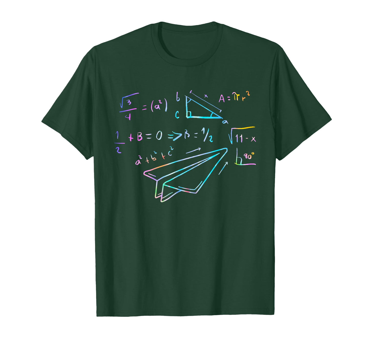 Paper Airplane Pilot Math Teacher Engineer Paper Plane T-Shirt
