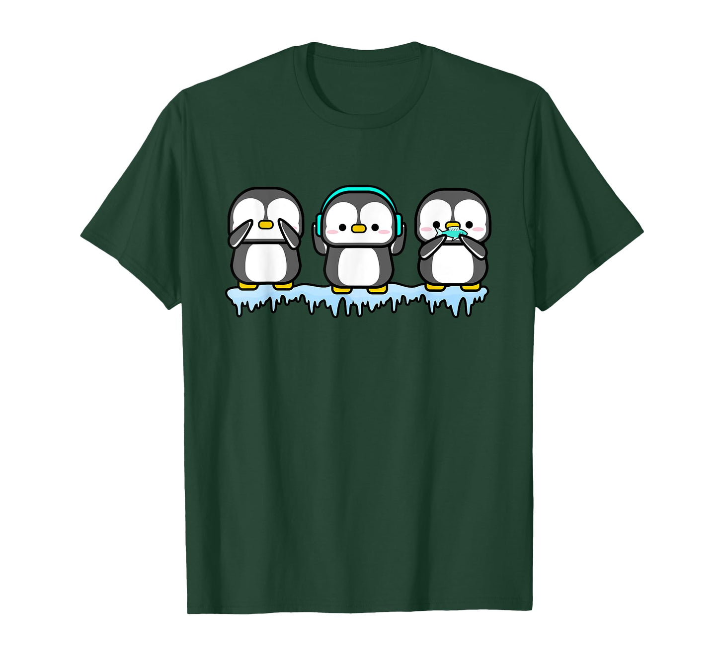 Funny Penguins See Hear Speak No Evil Bird Nerds Penguin T-Shirt