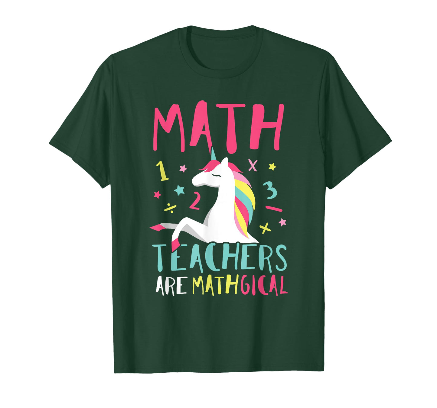 Unicorn Funny Math Teacher Top T-Shirt for Men Women Girls Kids