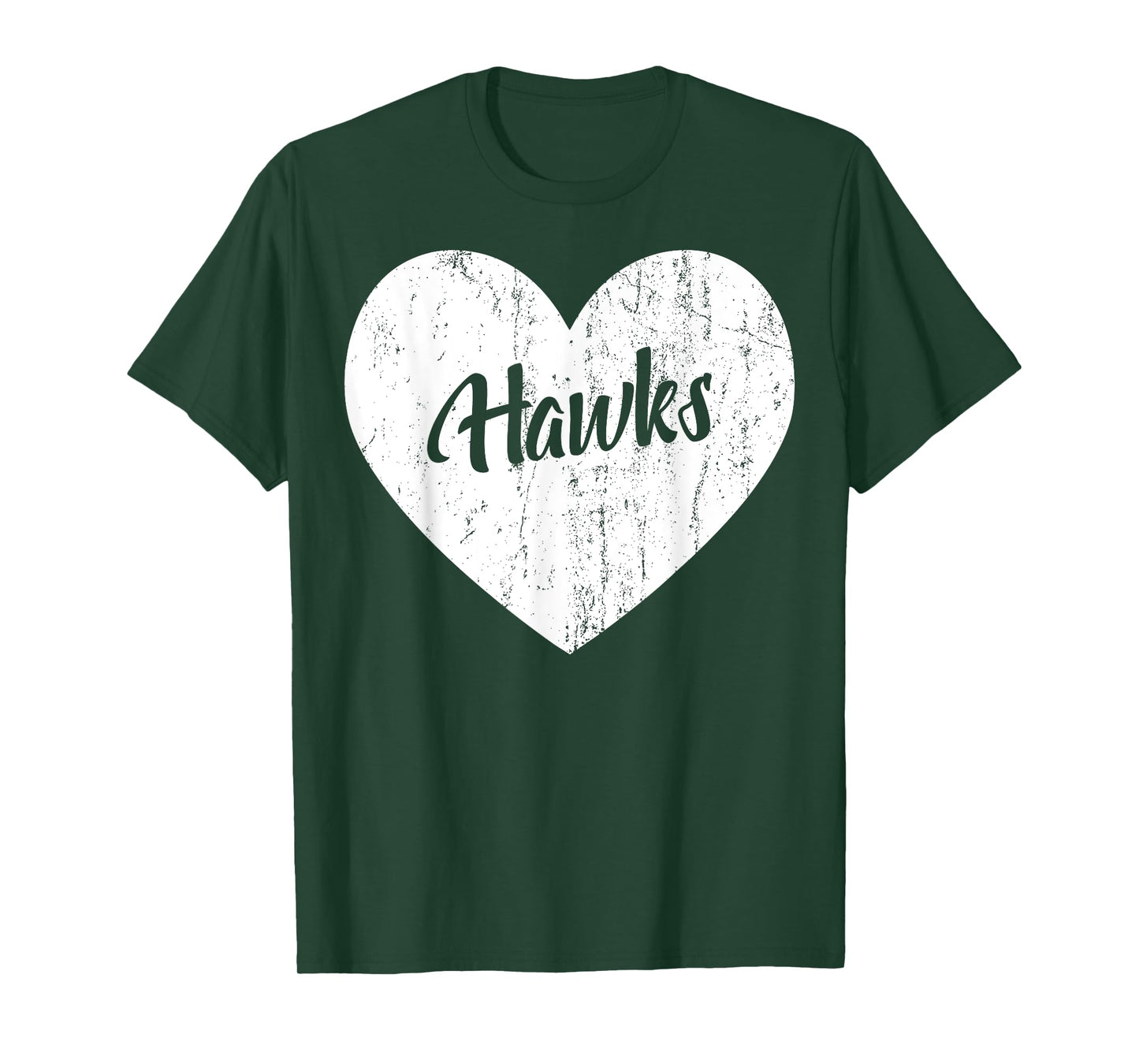 Hawks School Sports Fan Team Spirit Mascot Heart Gift T-Shirt