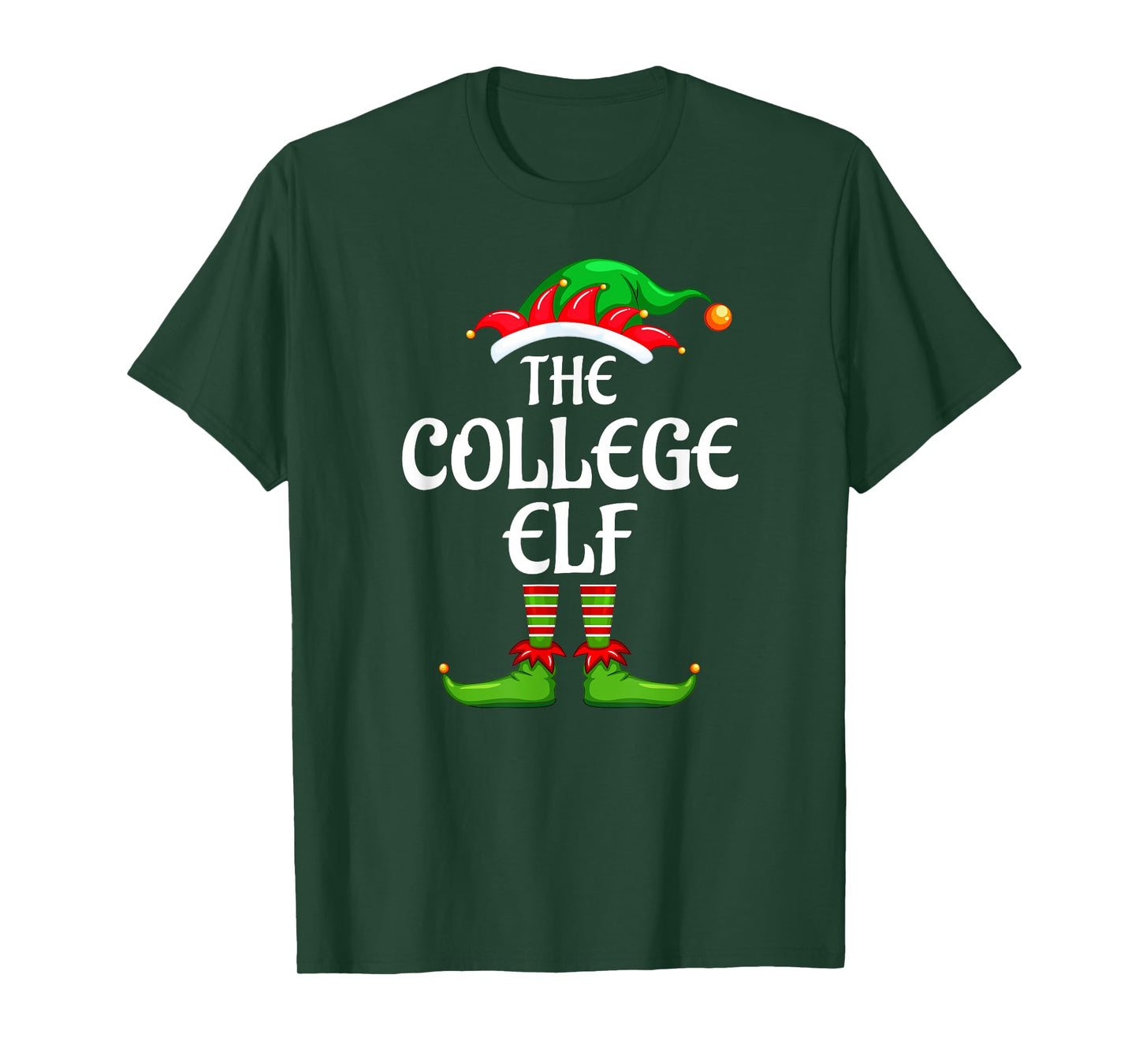 College Elf Matching Family Group Christmas Party T-Shirt