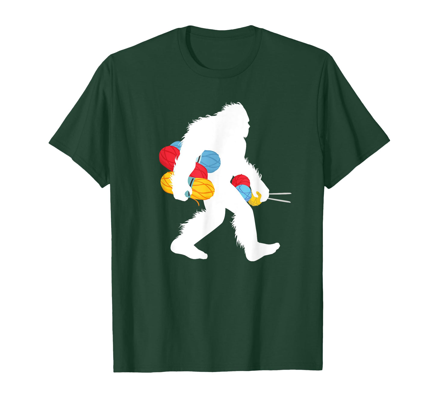 Bigfoot Knitting Sewing Needleworker Sasquatch Knitter T-Shirt